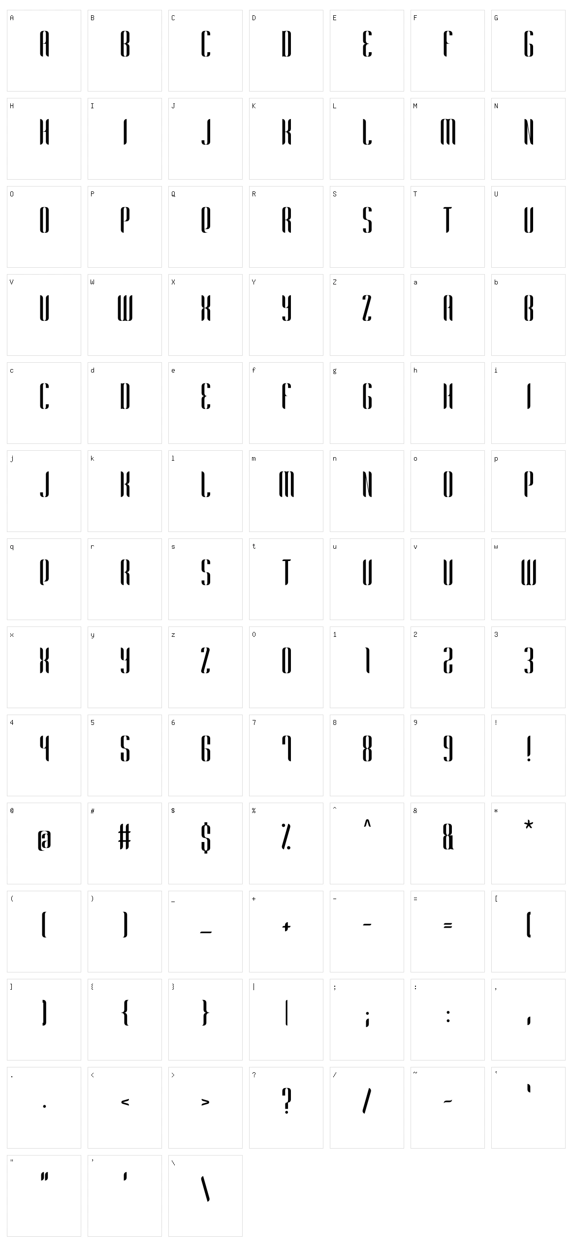 Harmonial Character Set