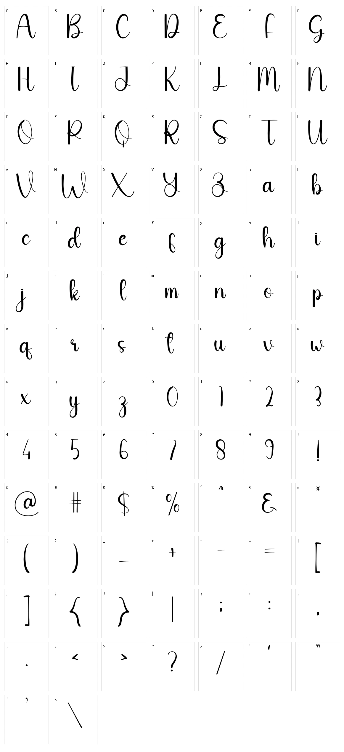 Agenda Character Set