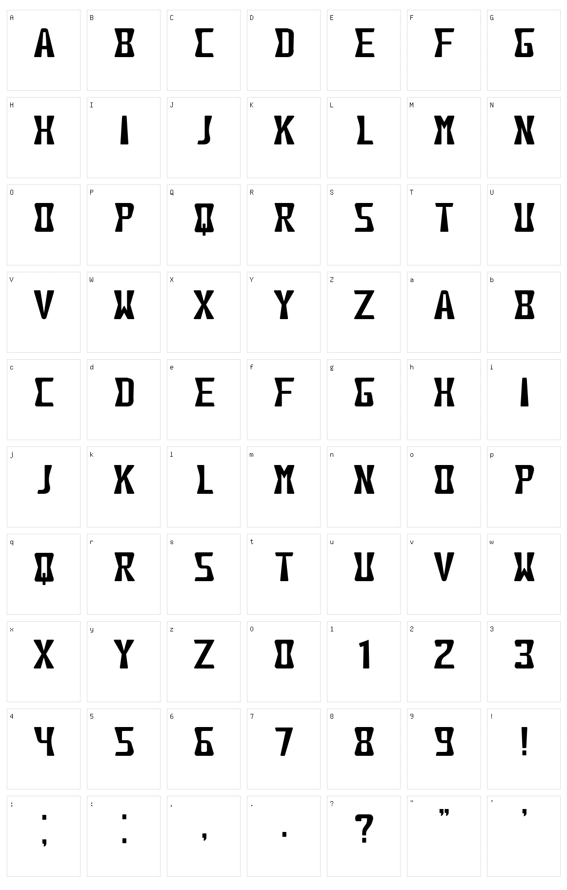 Harves Character Set