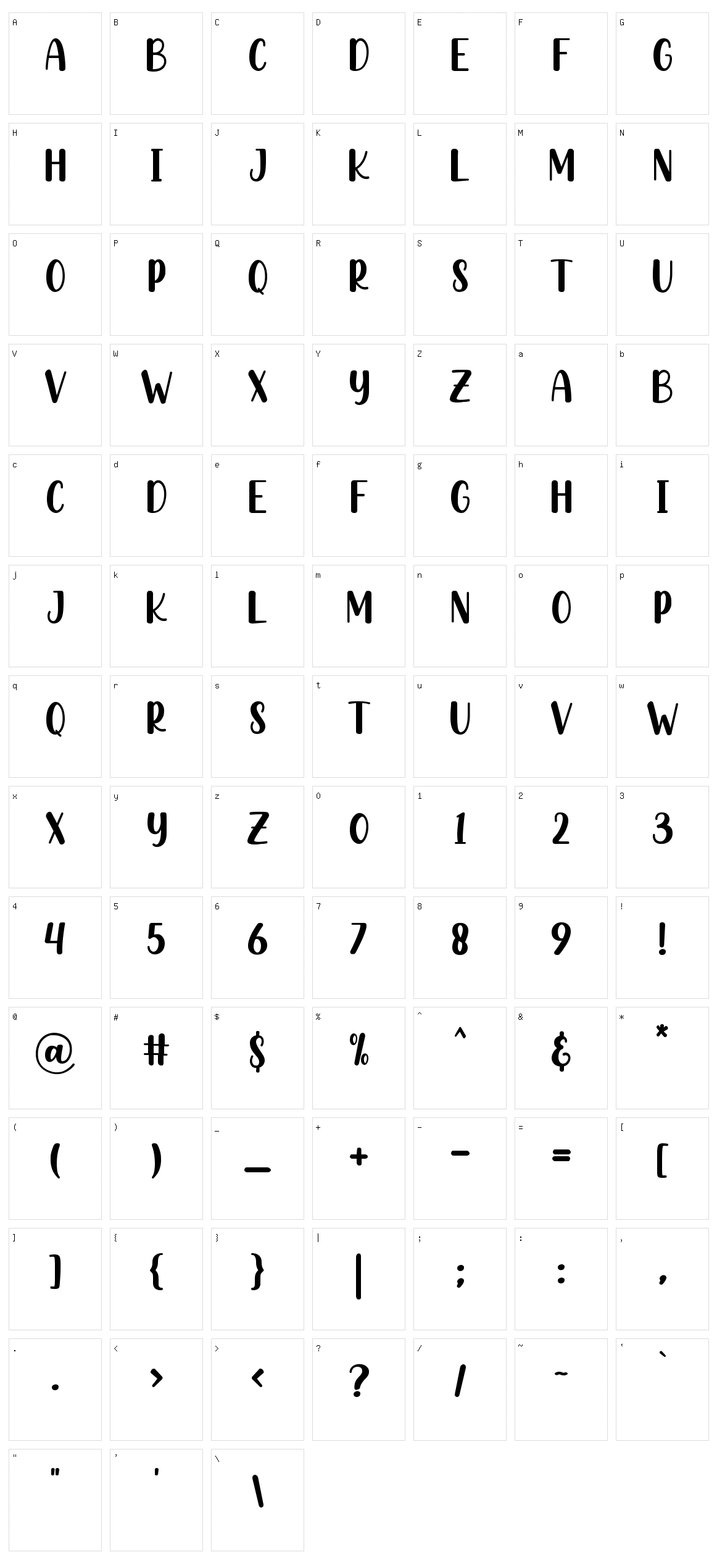 Hashed Browns Character Set