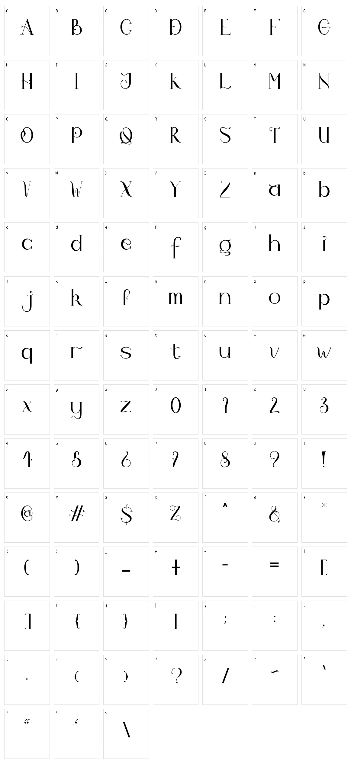 Hashira MT Character Set