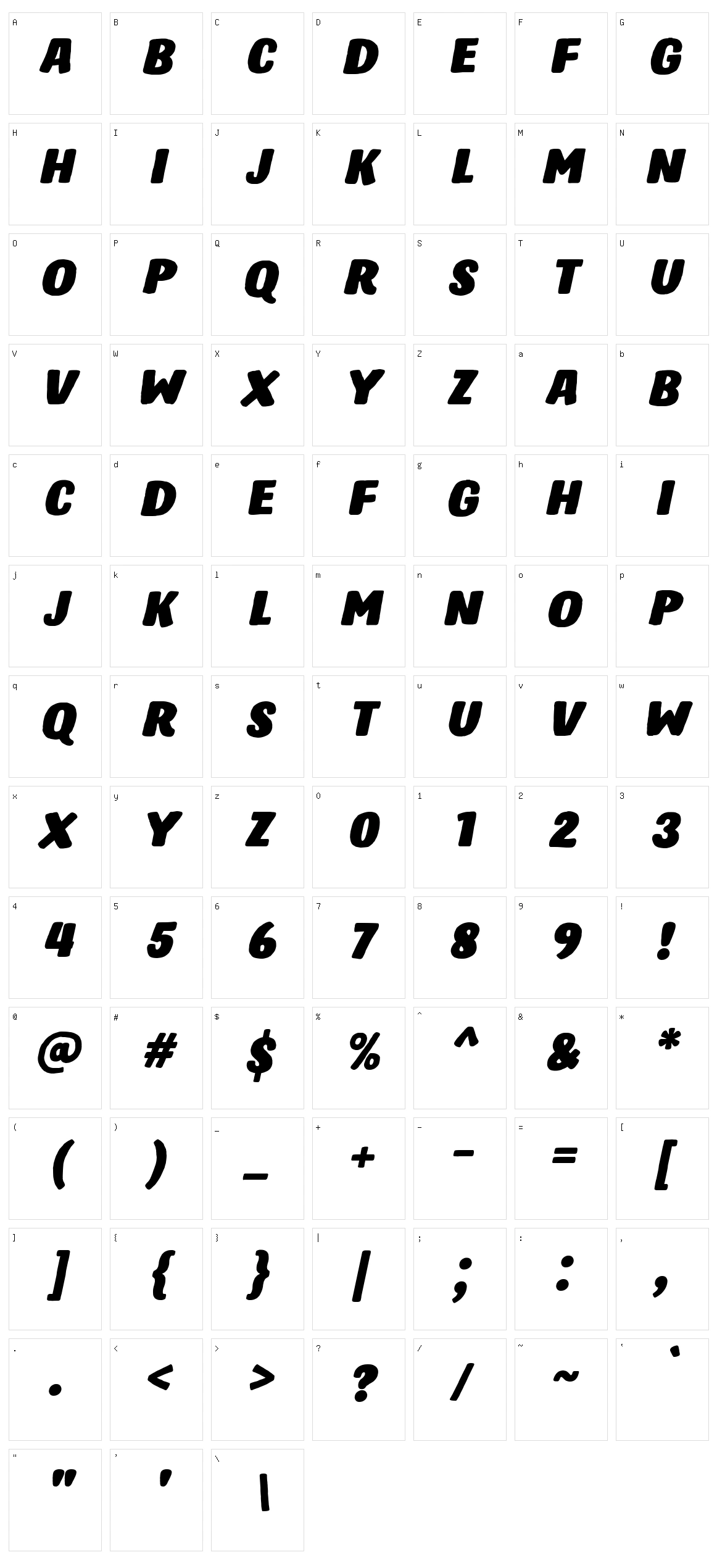 Hastro Character Set