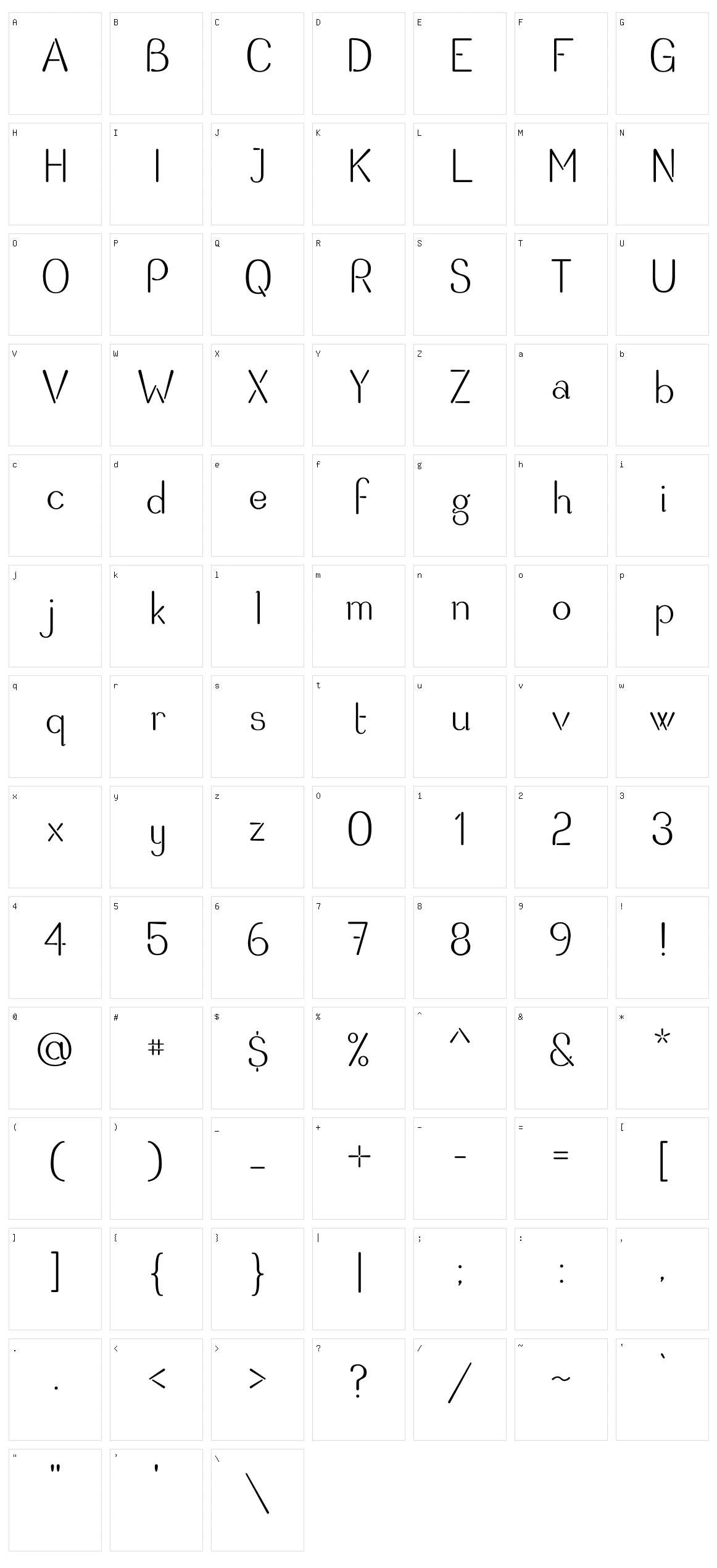 Haven Character Set
