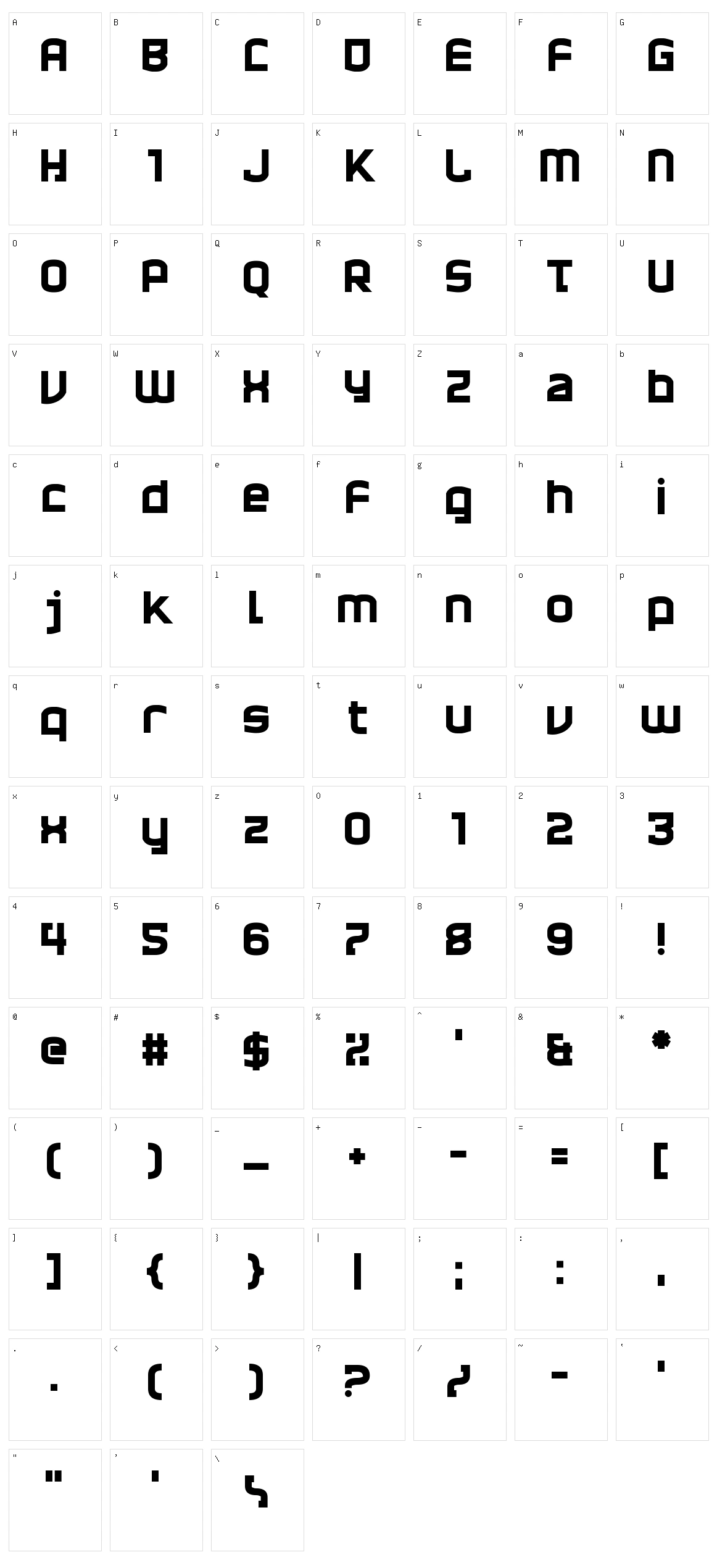 Hawkeye Character Set