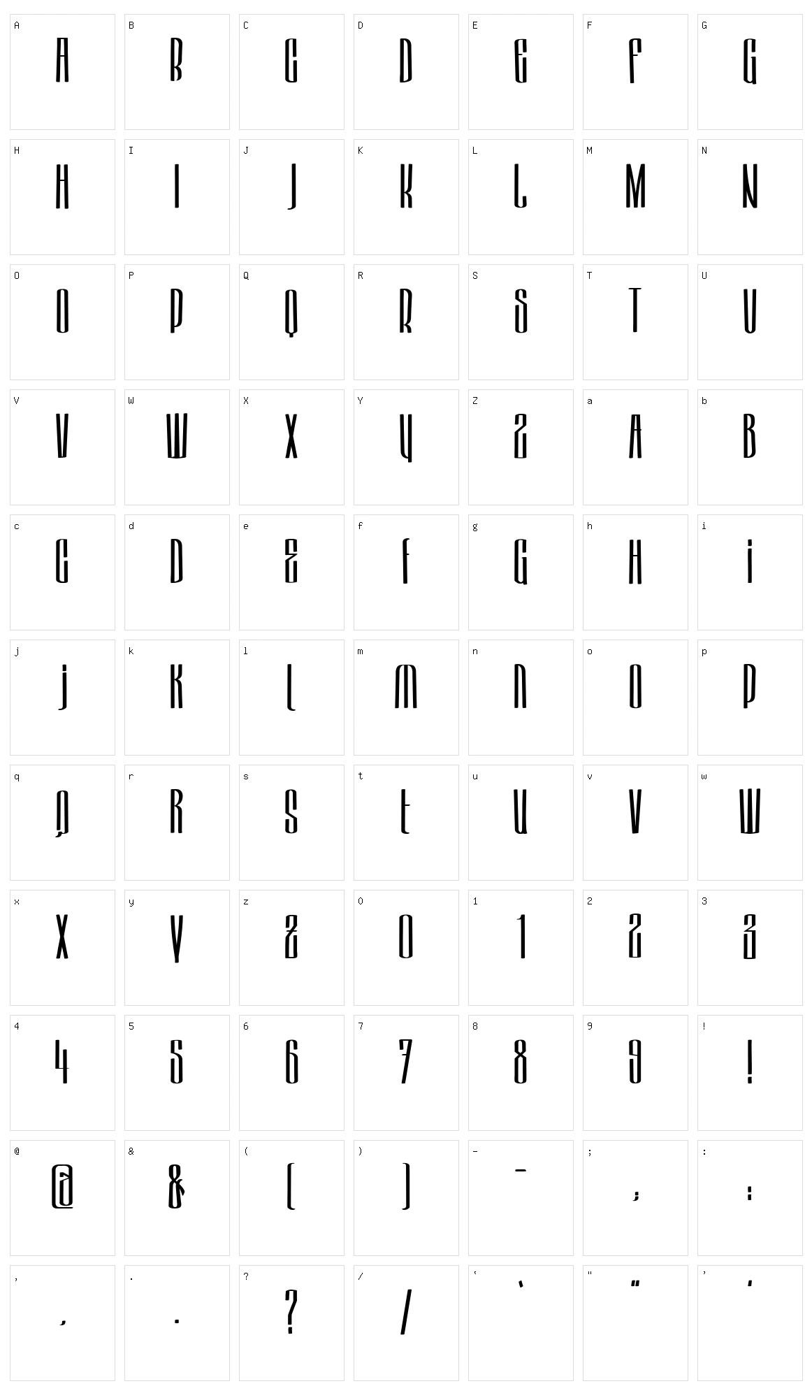 Hektor Character Set