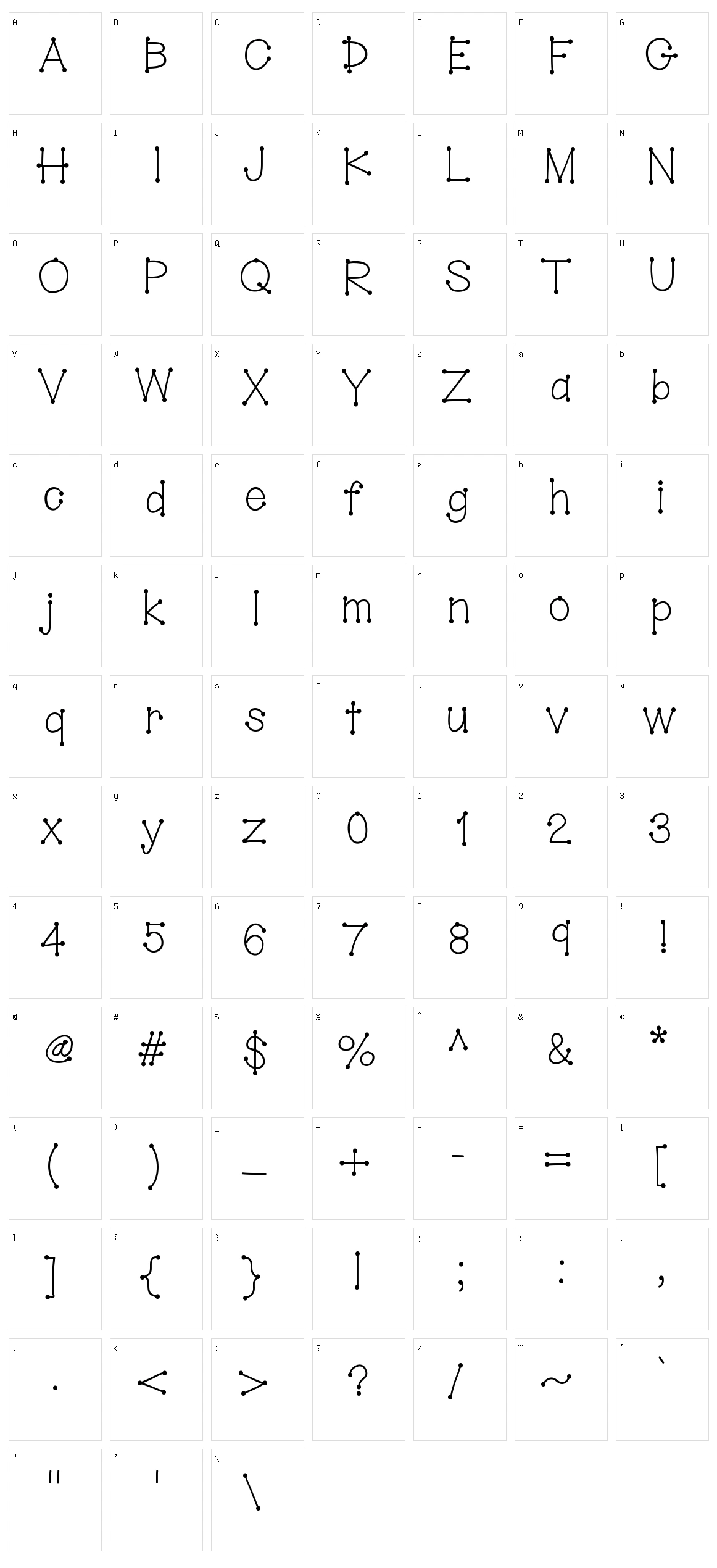 Hello Dot Stick Character Set