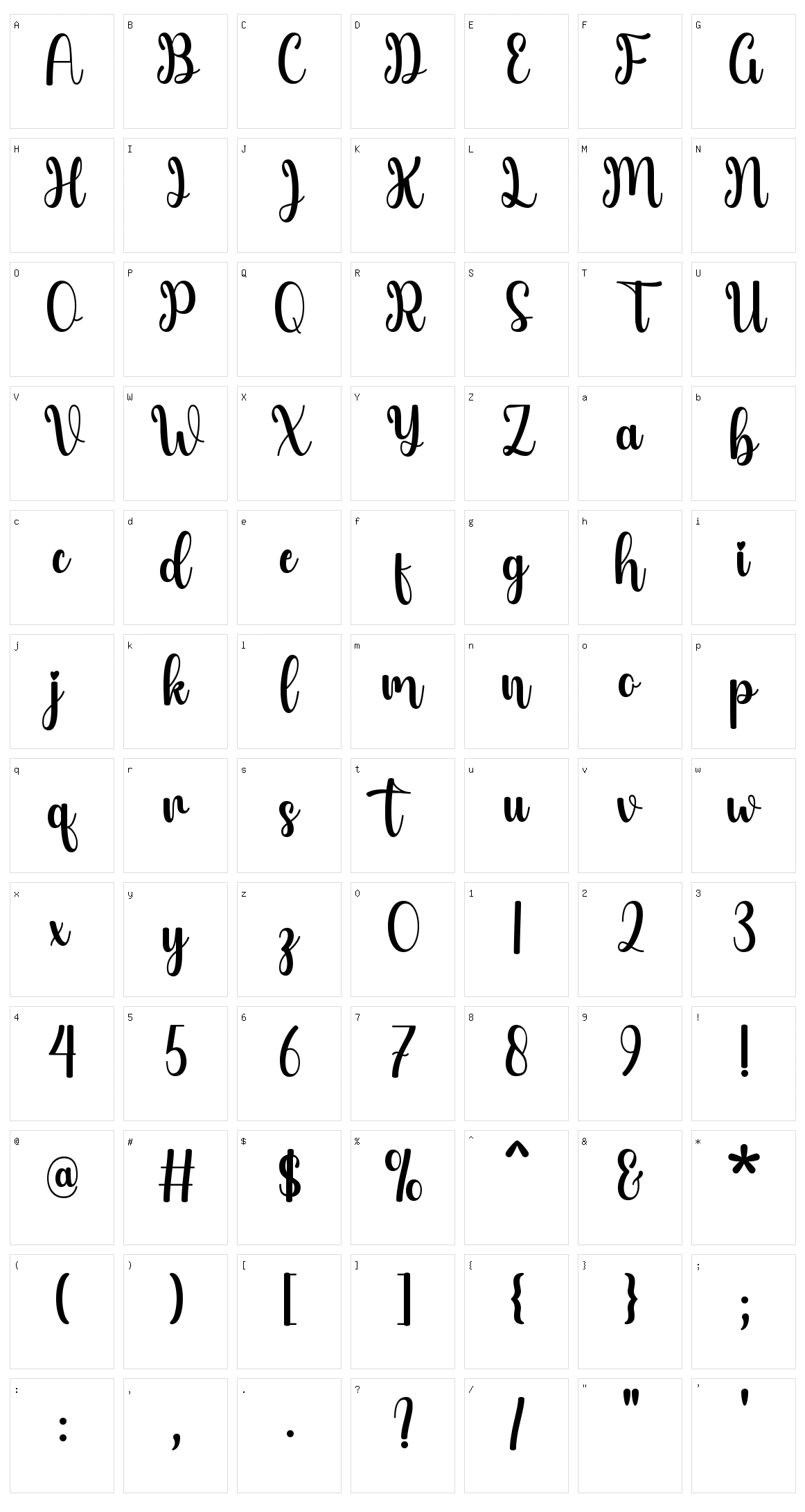Hayda Character Set