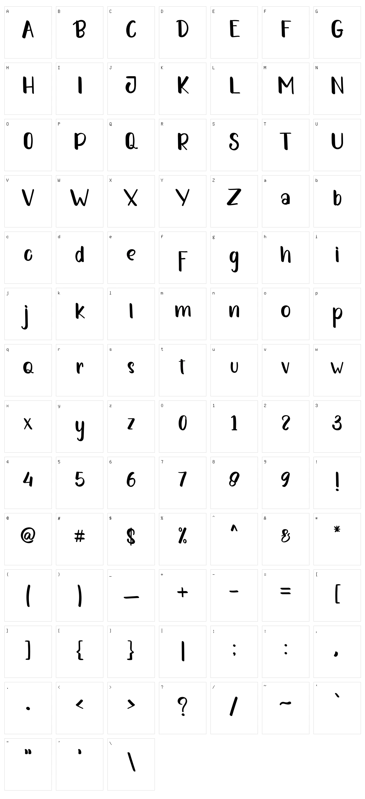 Hello Jucky Character Set