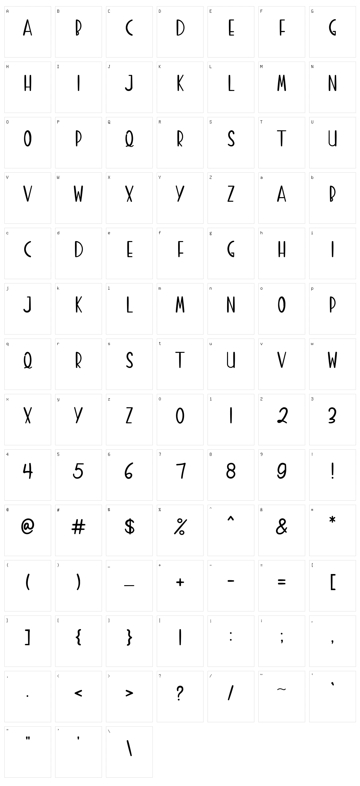 Hello White Character Set