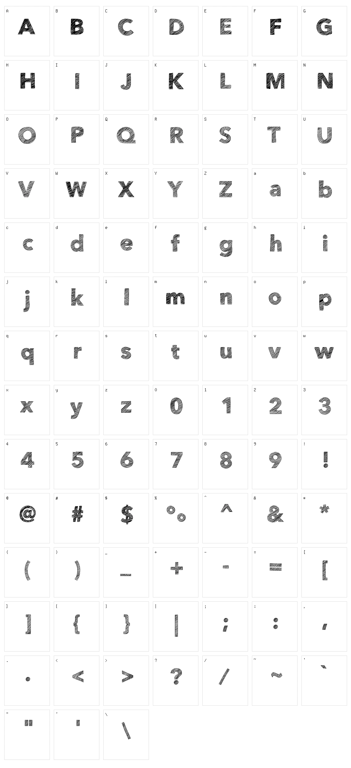 HelloEtchASketch Character Set