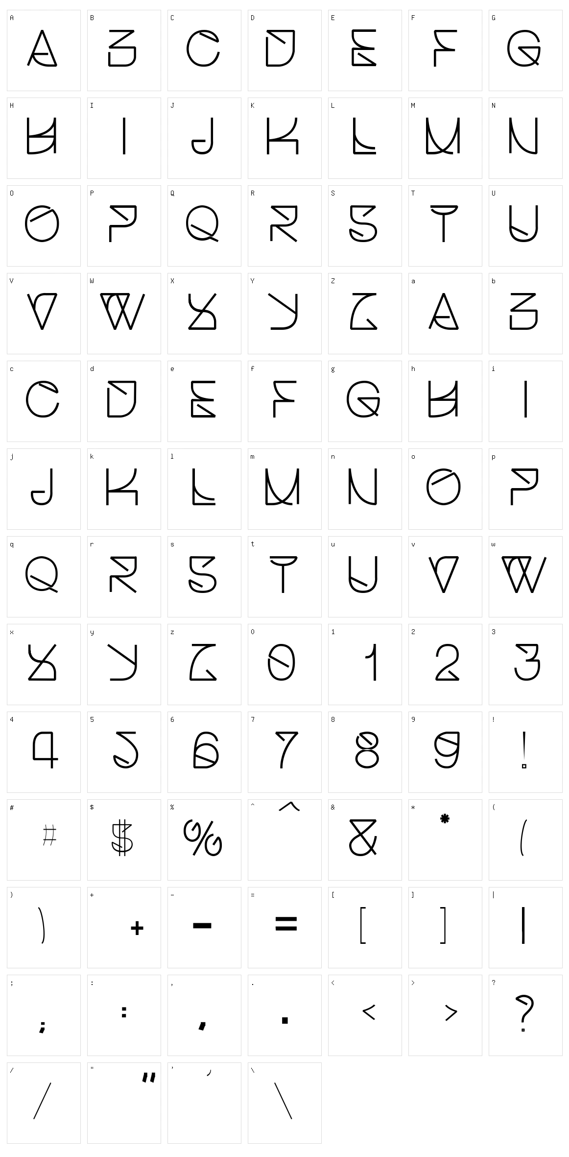 Helvetica Struggle Character Set