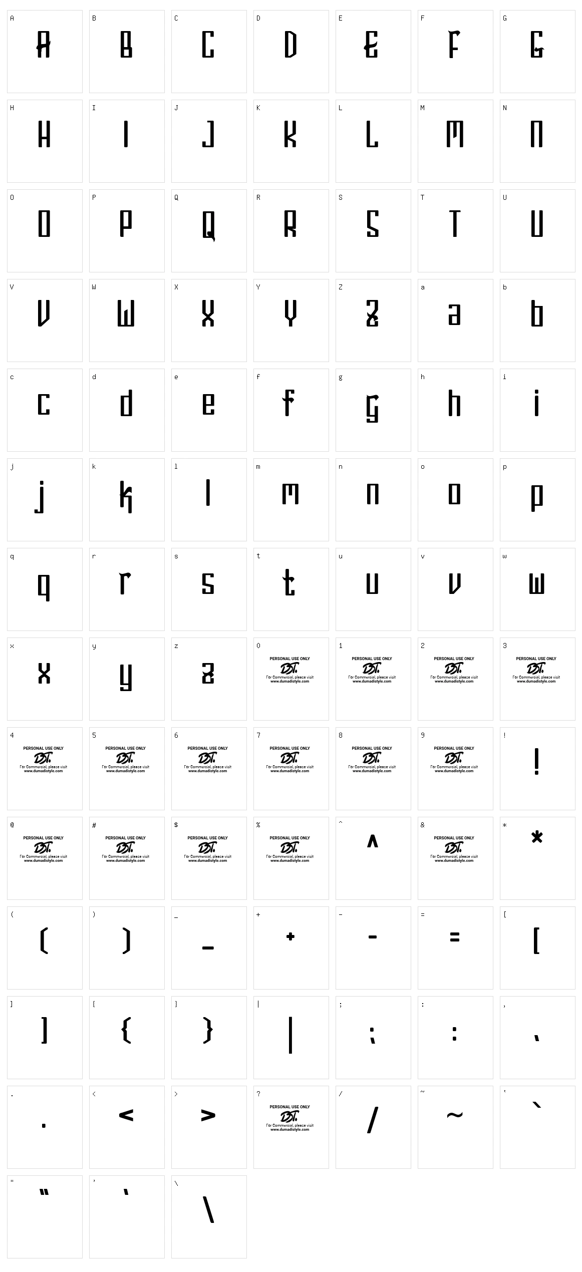 Herison Character Set