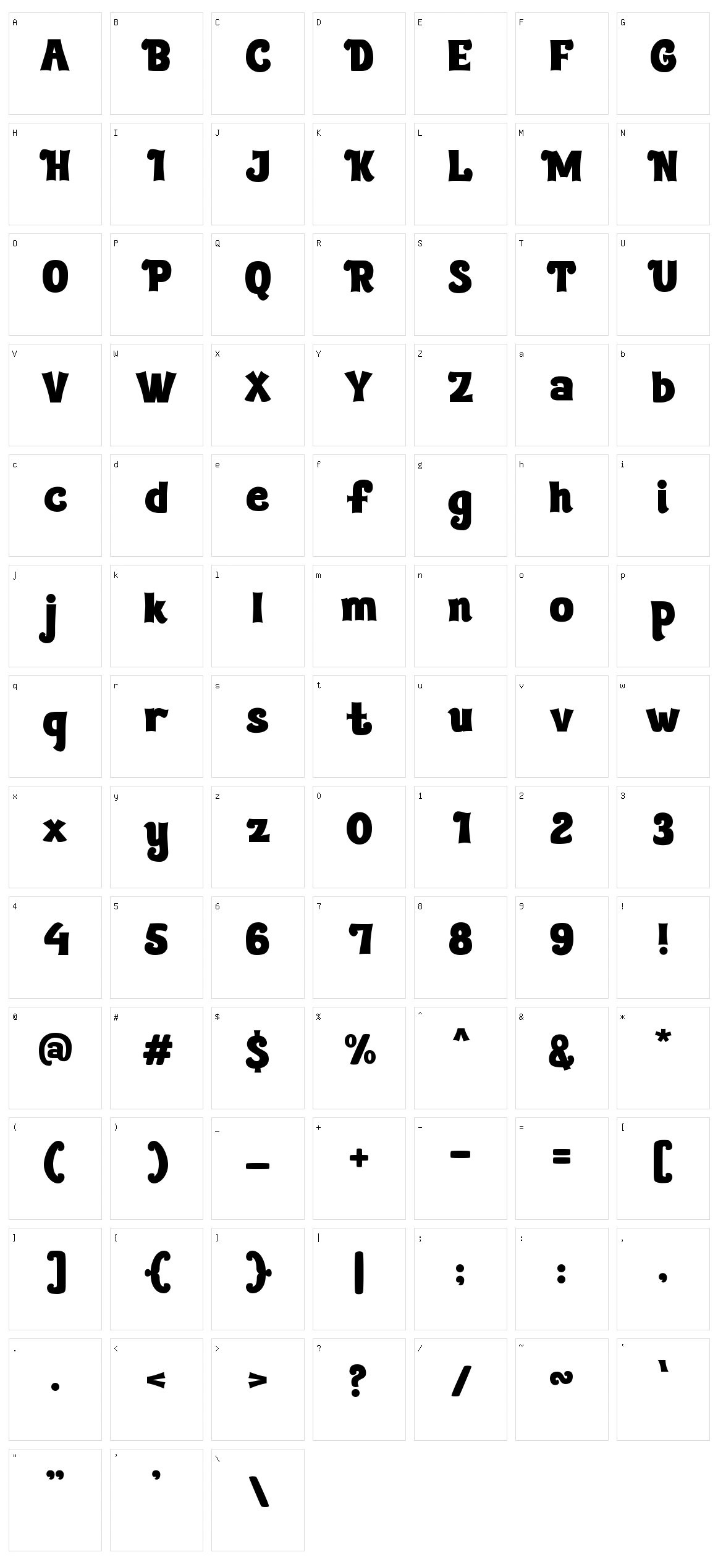 Hestoria Character Set