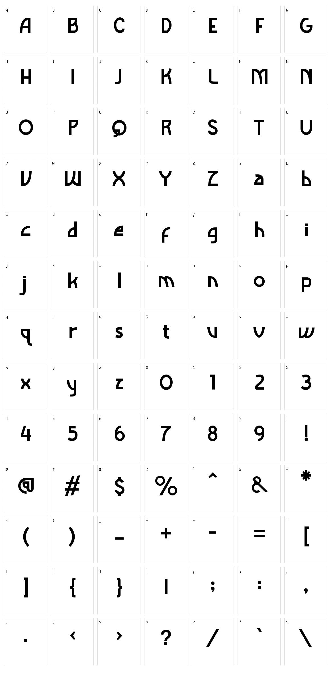 Hexamind Character Set