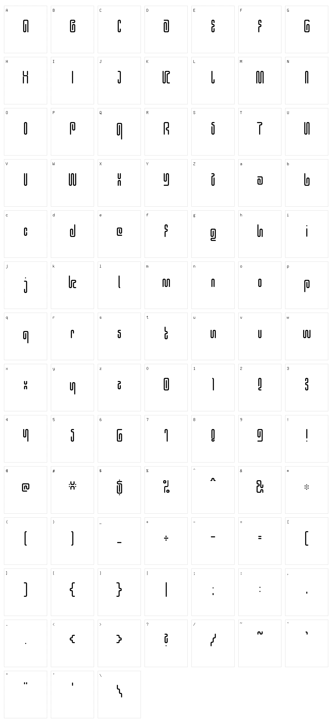 Hieroglyphic Character Set