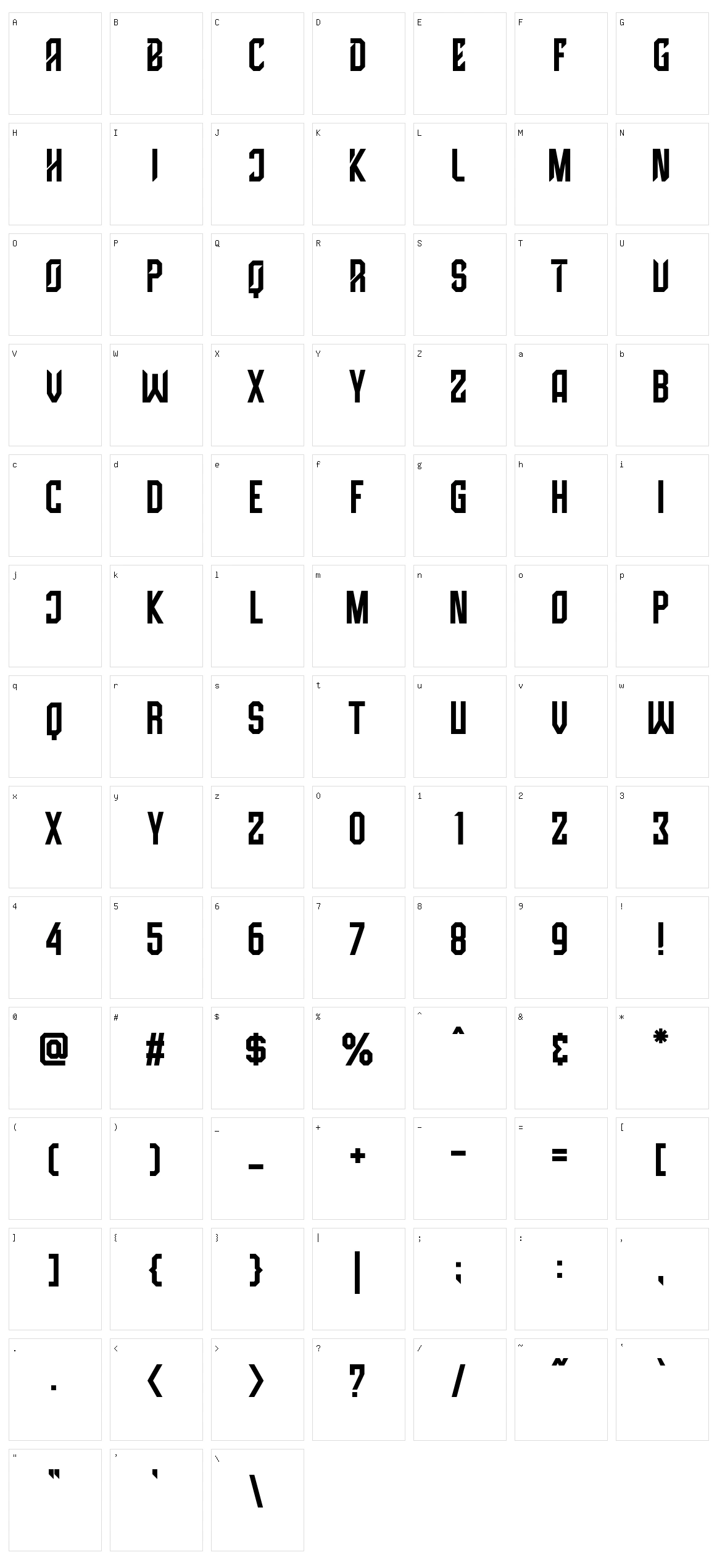 High Jersey Character Set