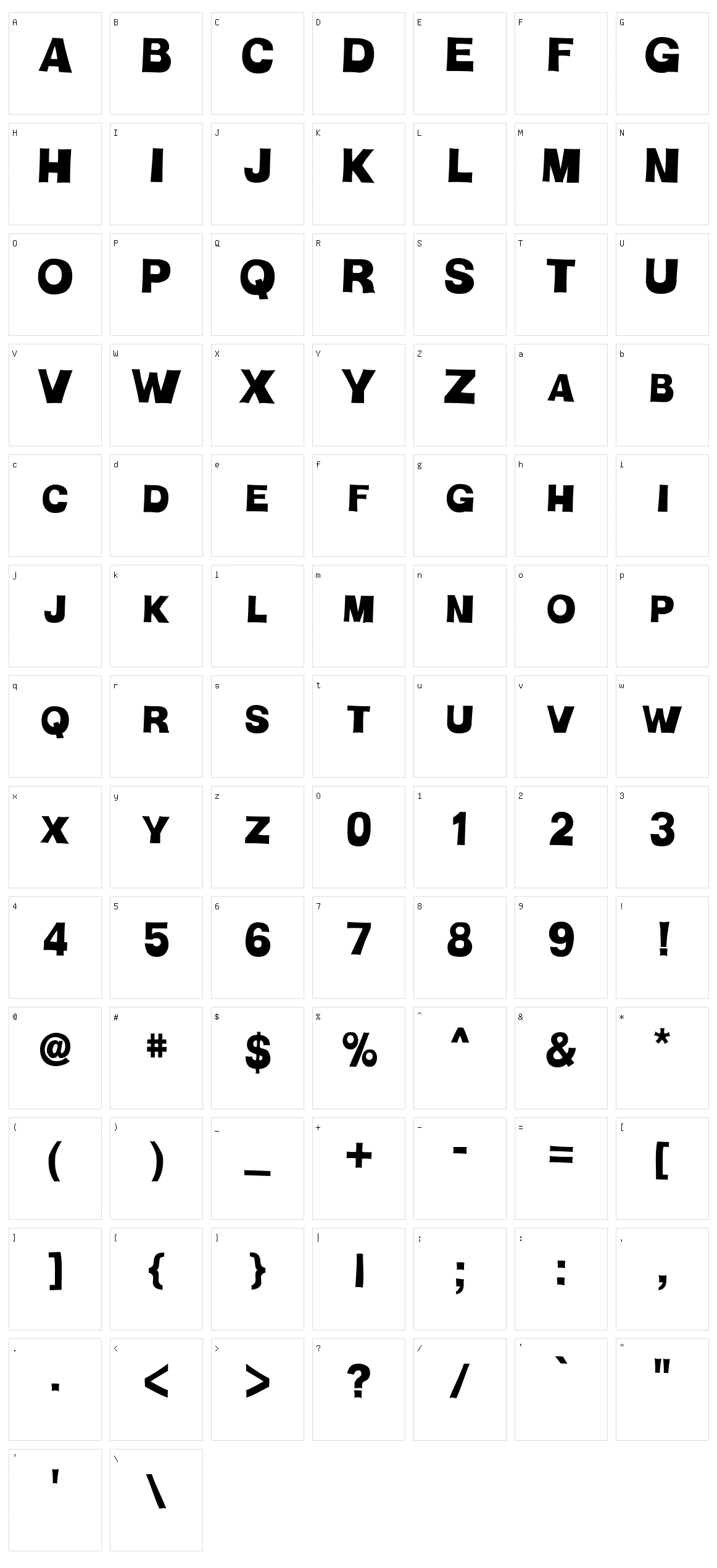 HMan Character Set