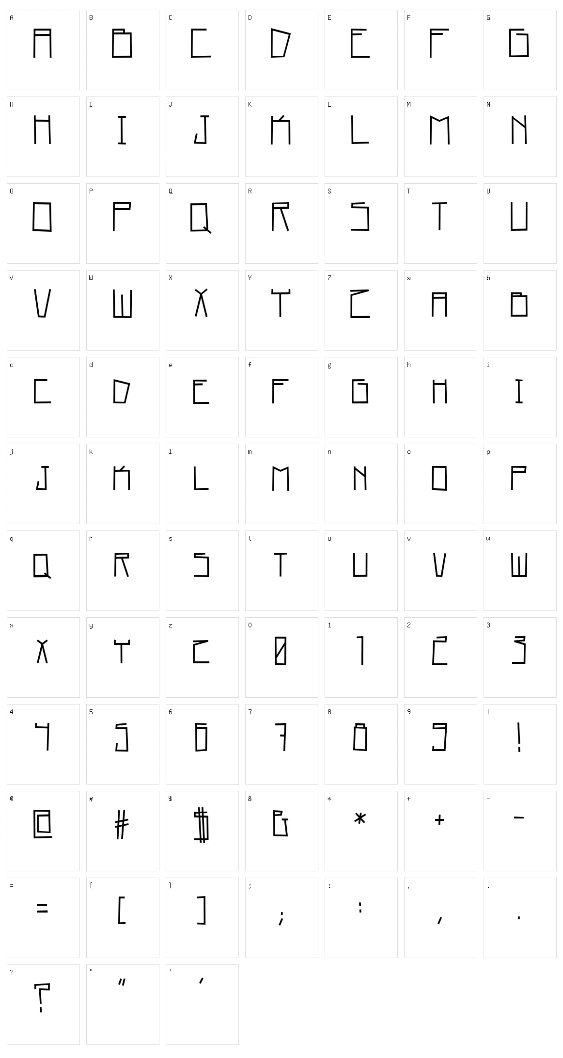 Home Square Character Set