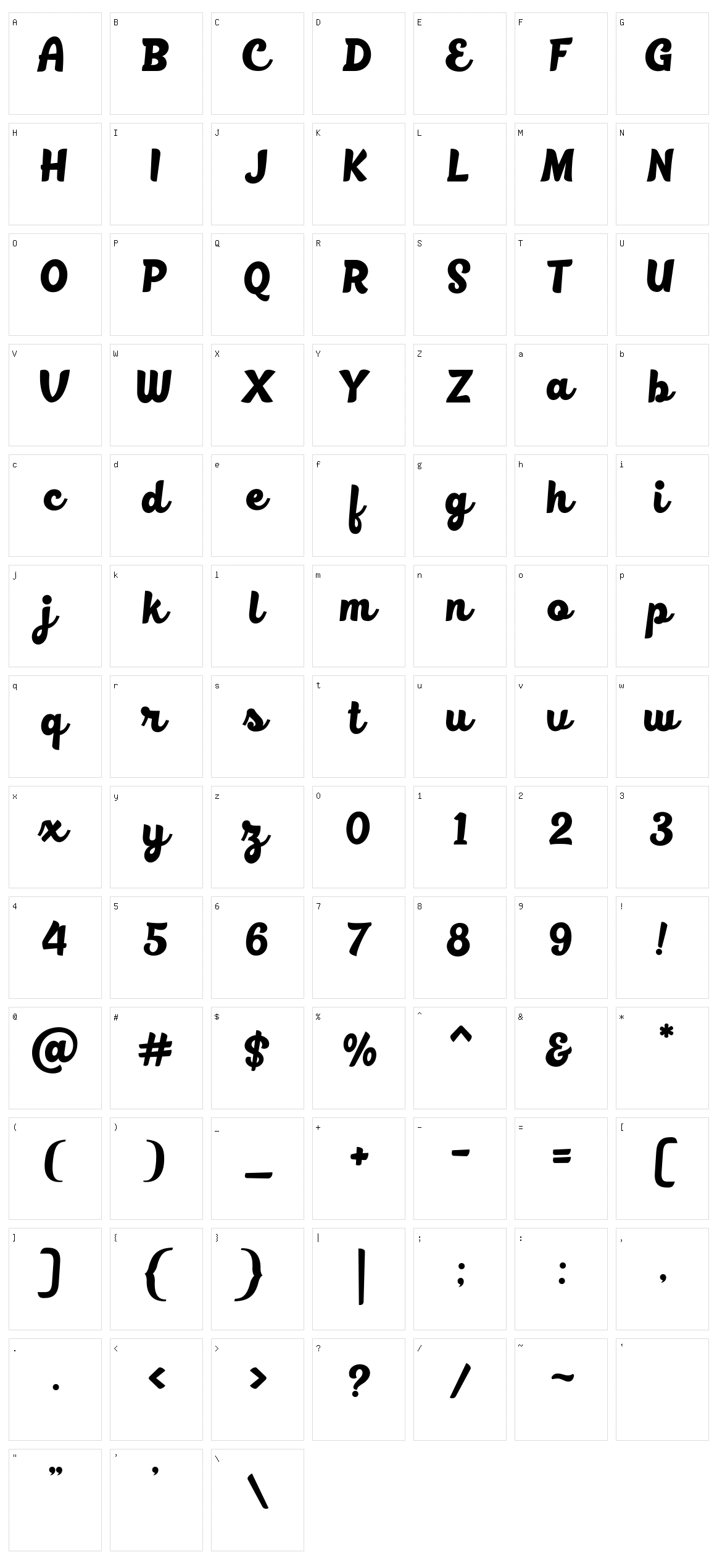 BlackFat Character Set