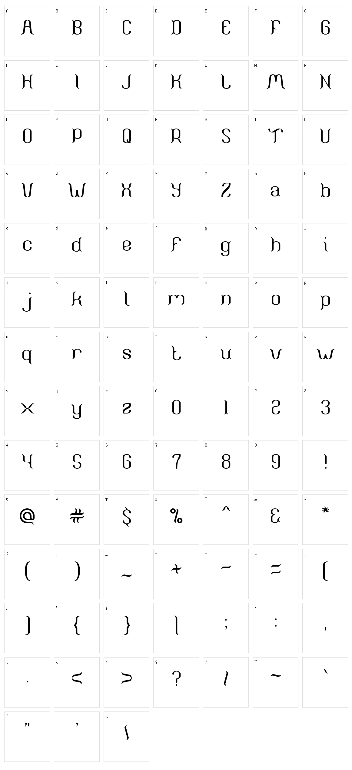 Humaira Aruna Jasmine Character Set