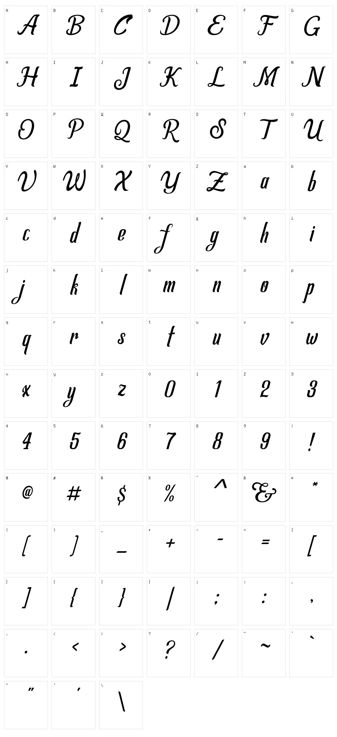 Allema Character Set