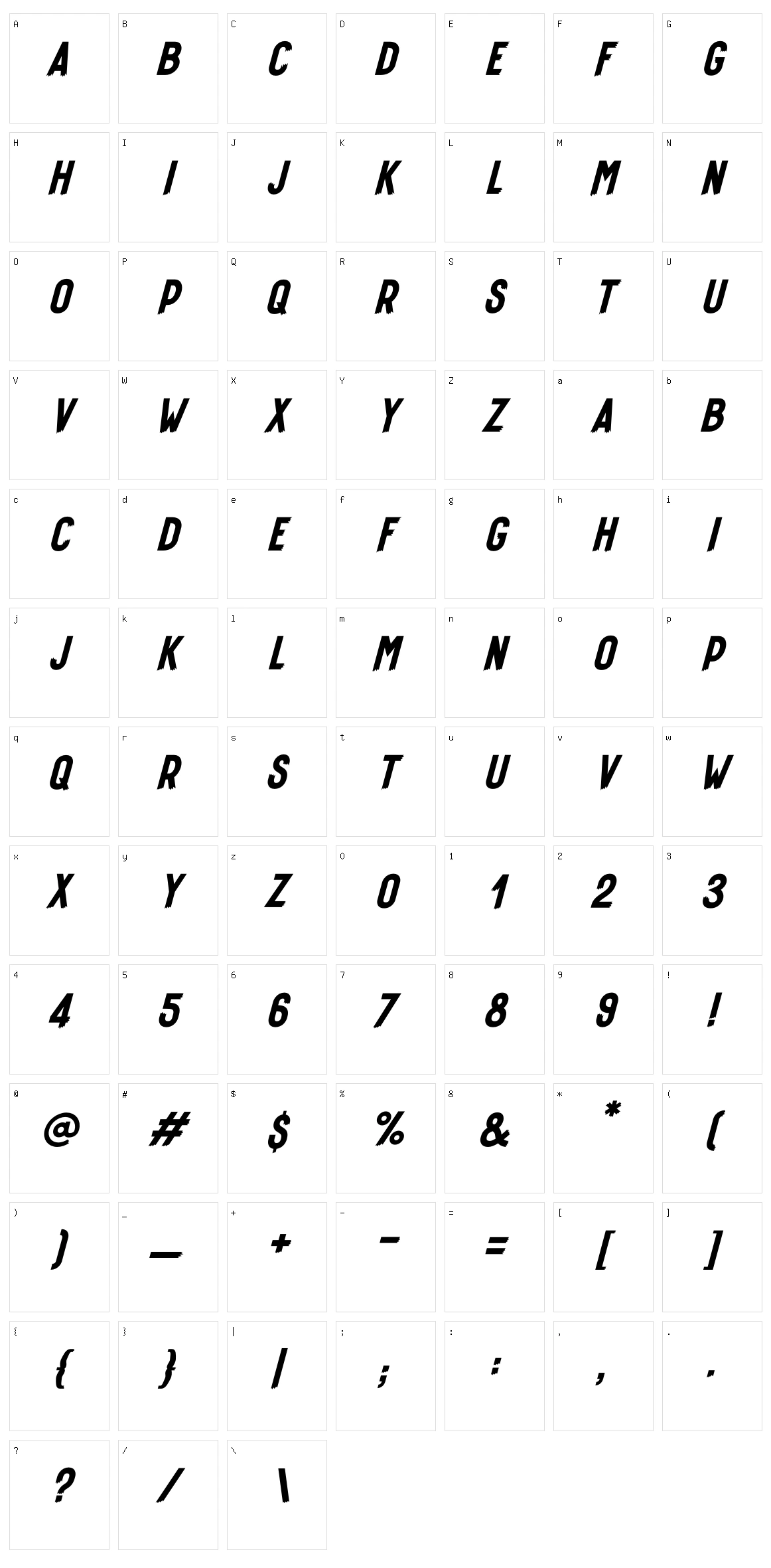 Hyperpolar Brush Character Set