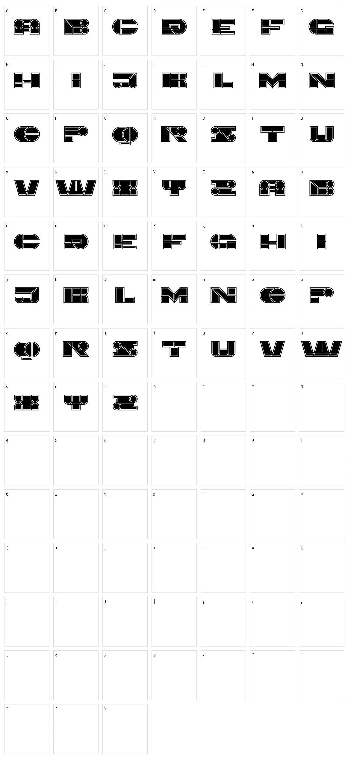 Imbecile Character Set