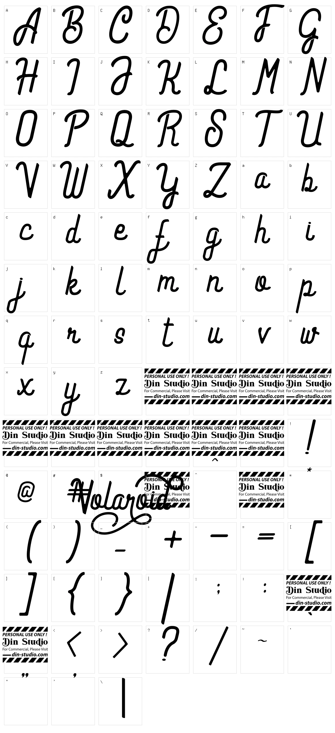 Volaroid Character Set