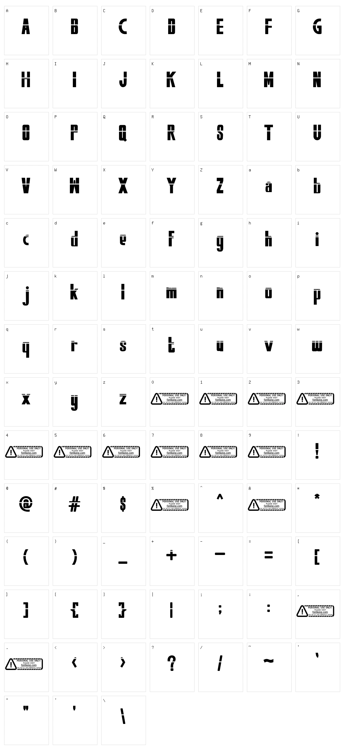 Impossible Character Set