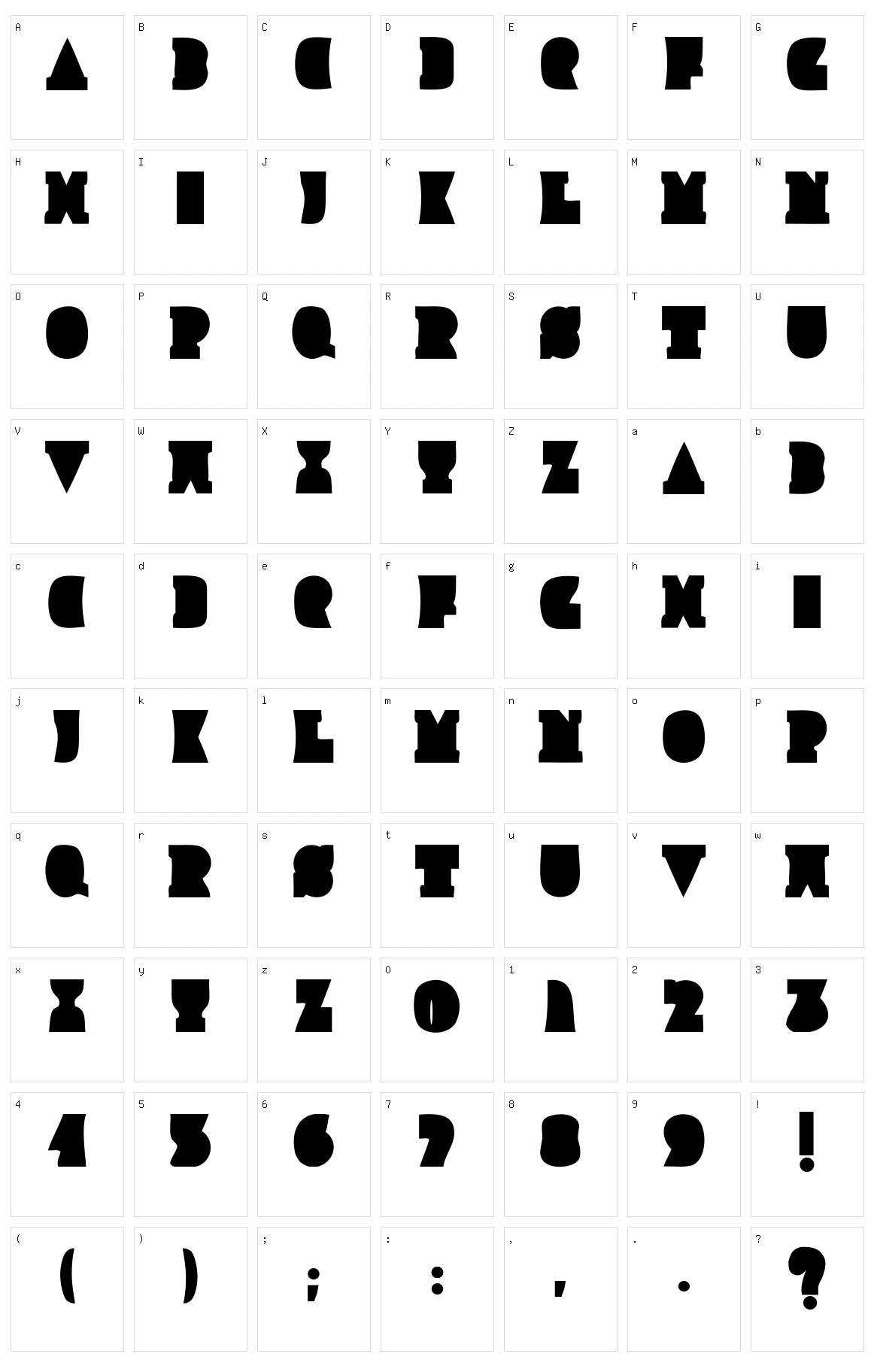 Improlija Character Set