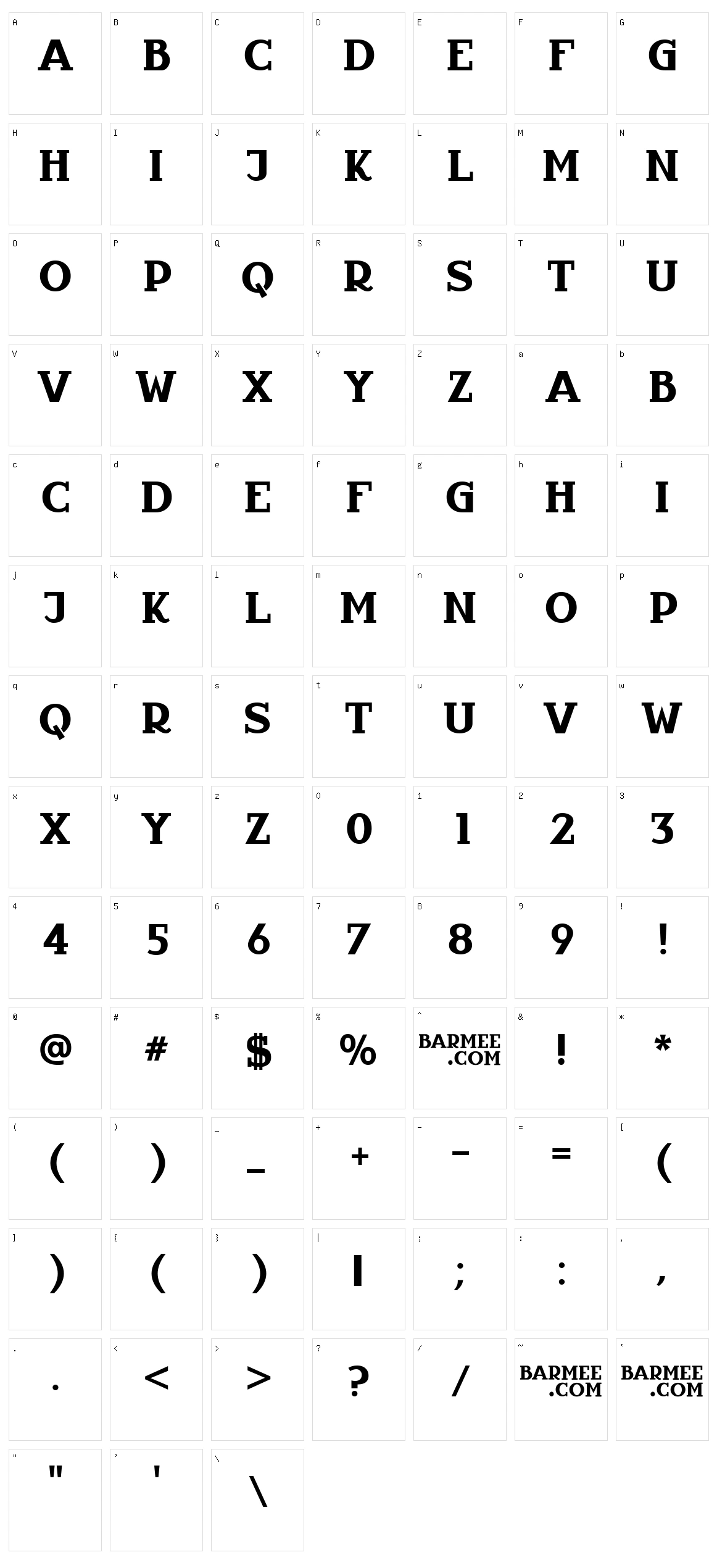 Infantyl Character Set