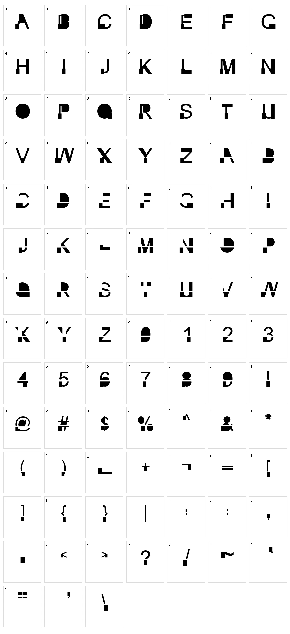 Inkie Block Character Set