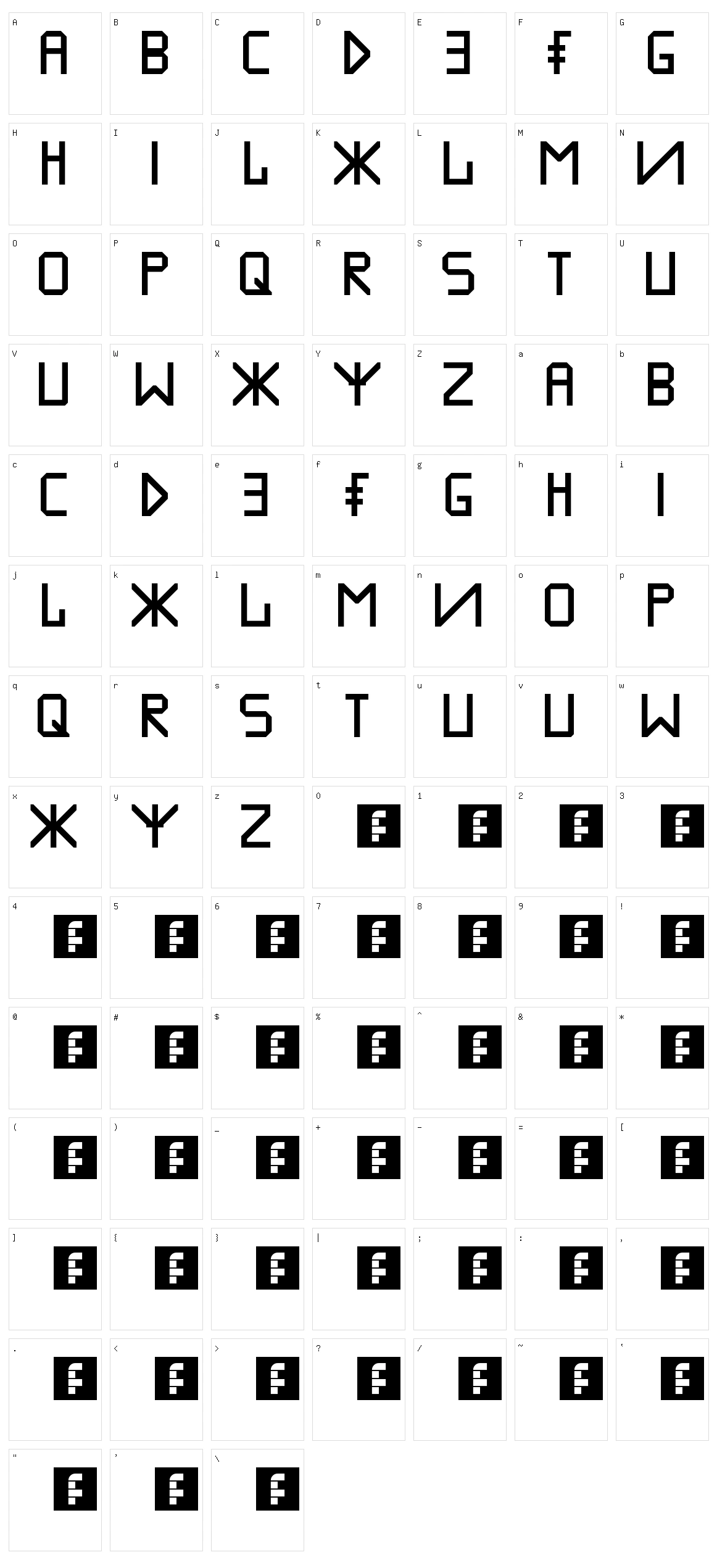 Inmodify Character Set