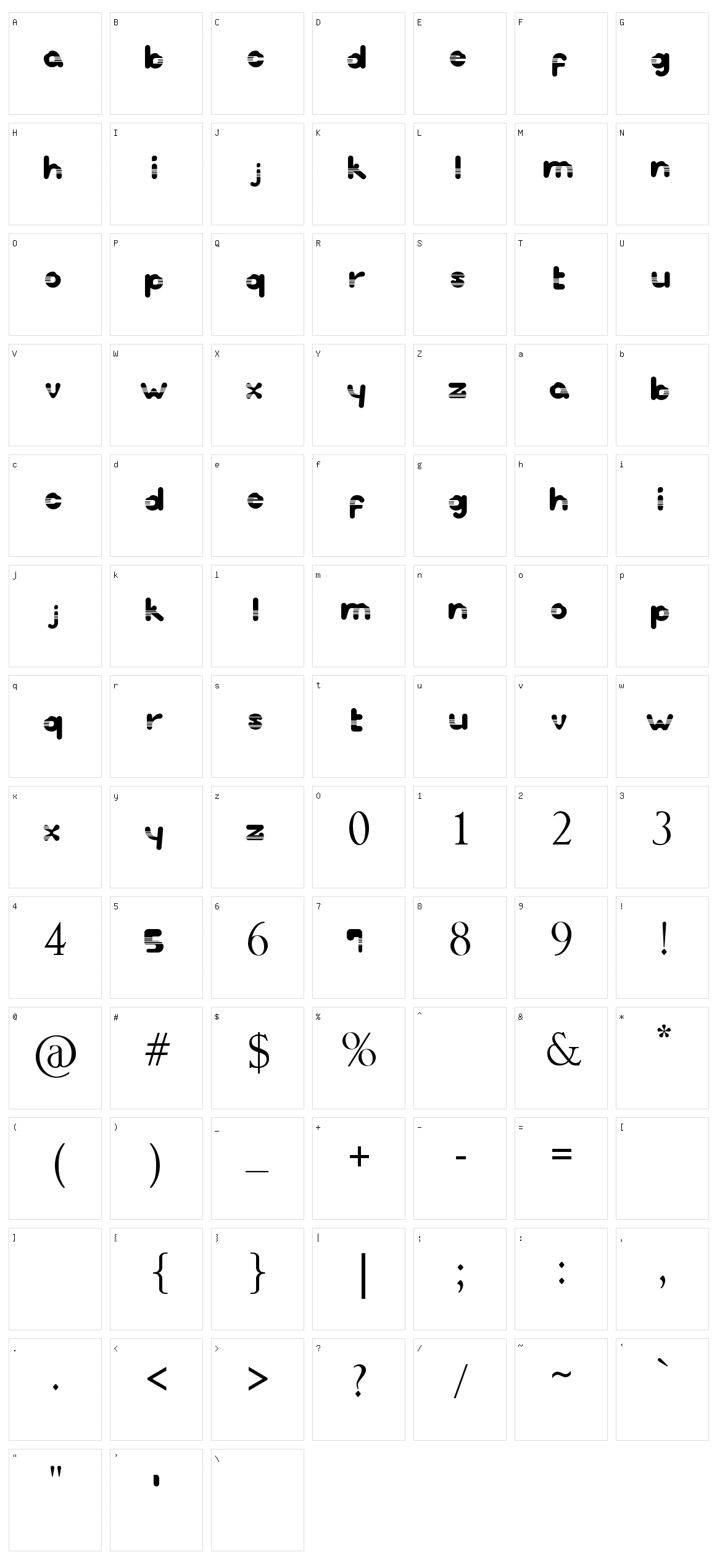 Inspretta Character Set