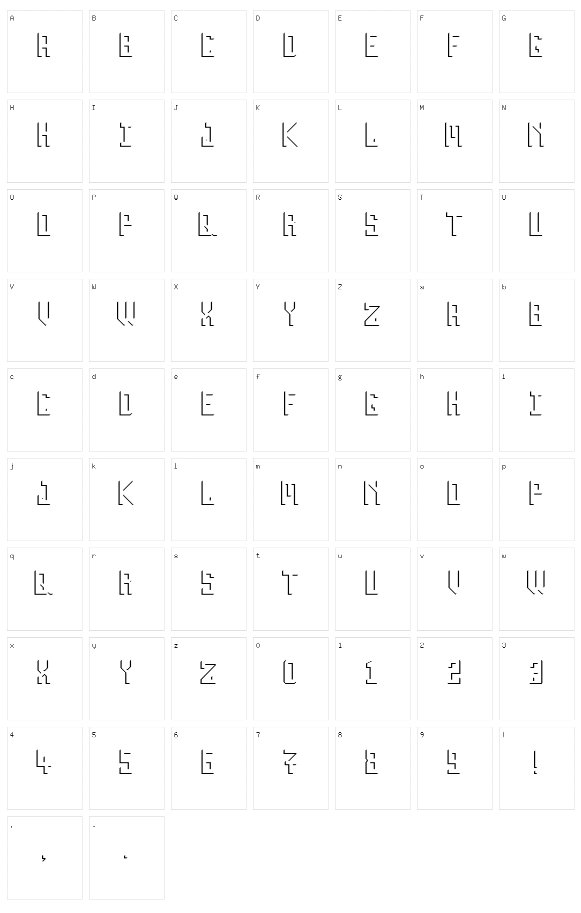 Inverse Character Set