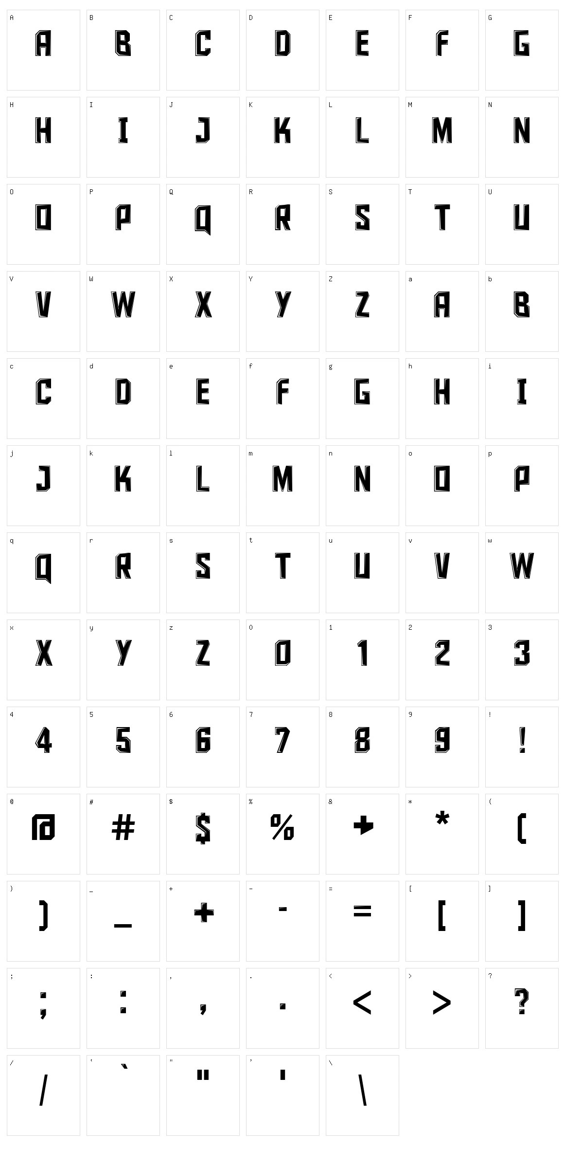 Iron Sans Character Set