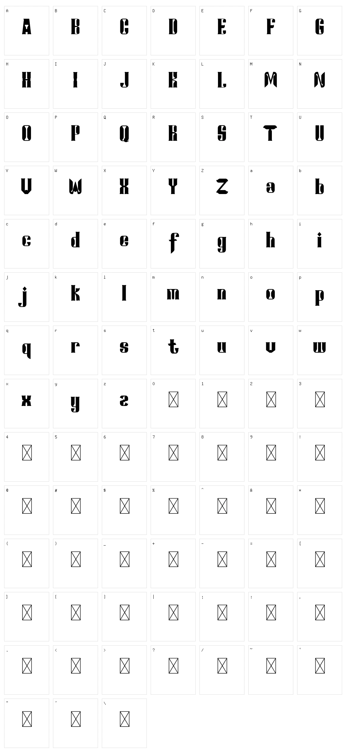 Jackelon Character Set