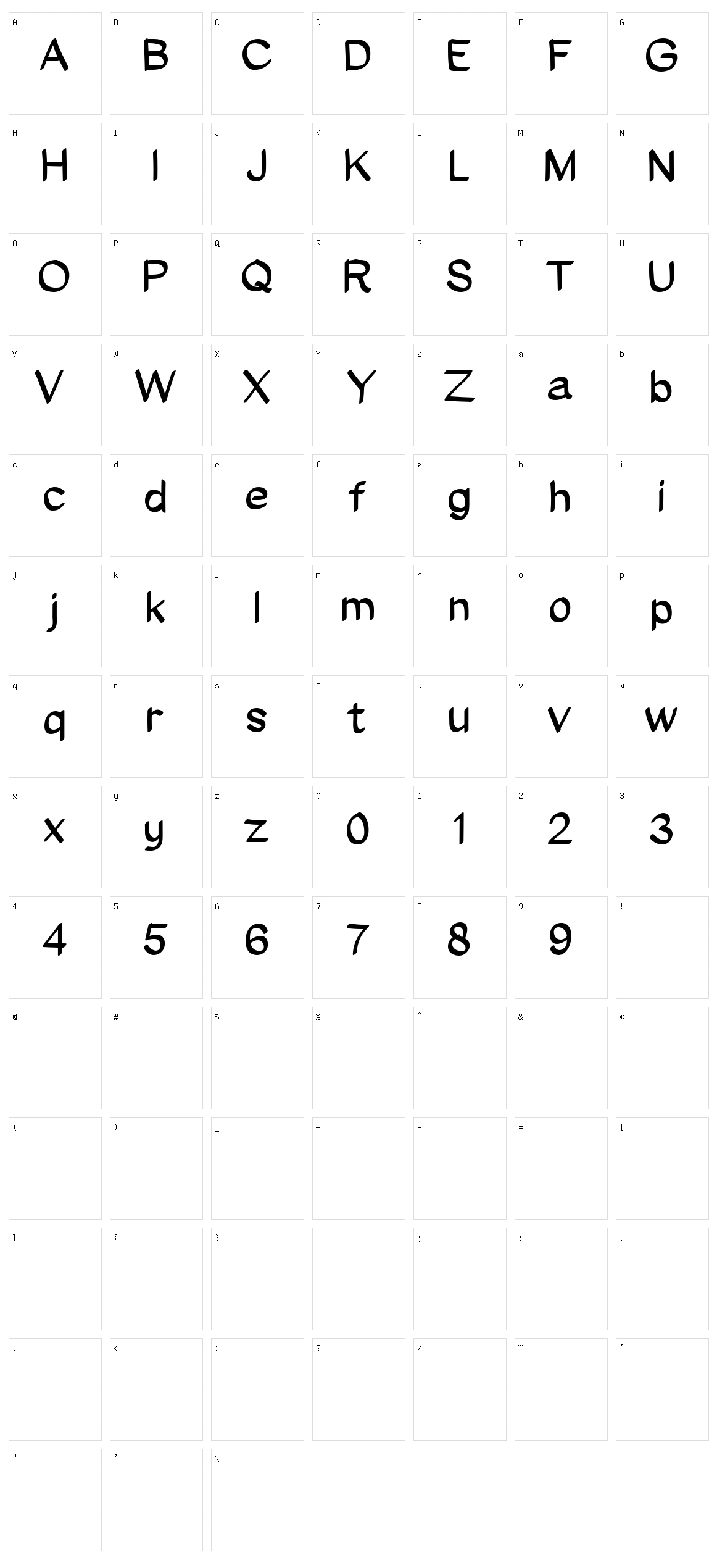 Jackladder Character Set