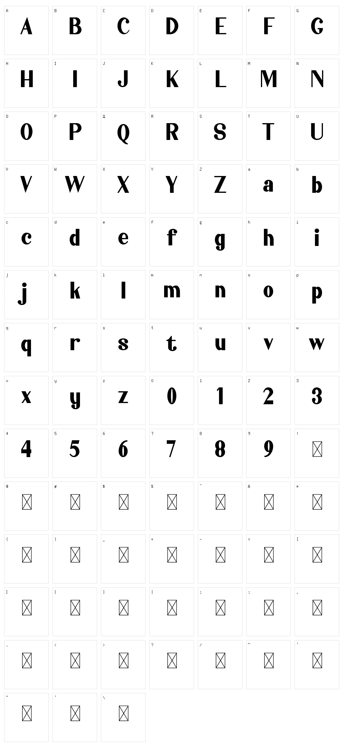 Jahasyah Character Set