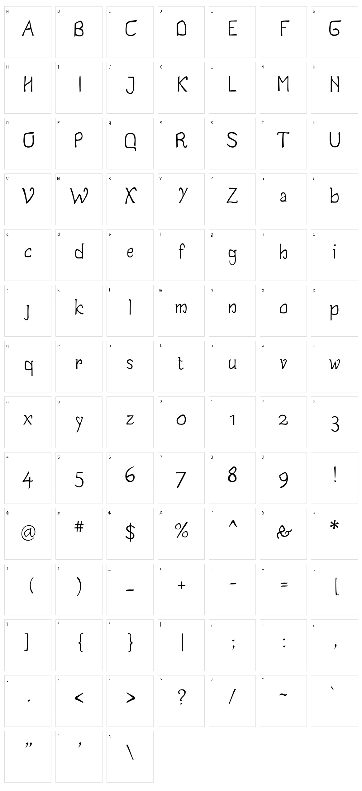 Jale Character Set
