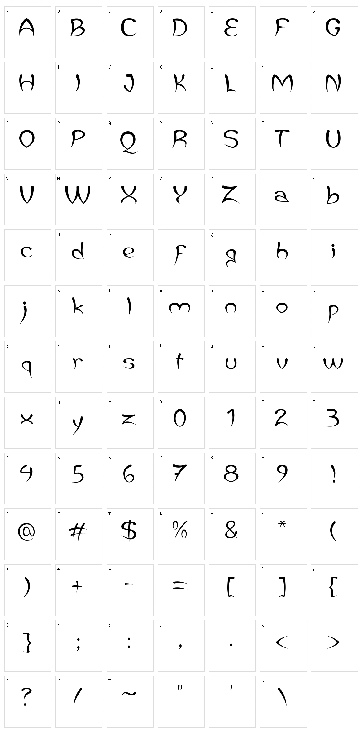 Jaleas Character Set