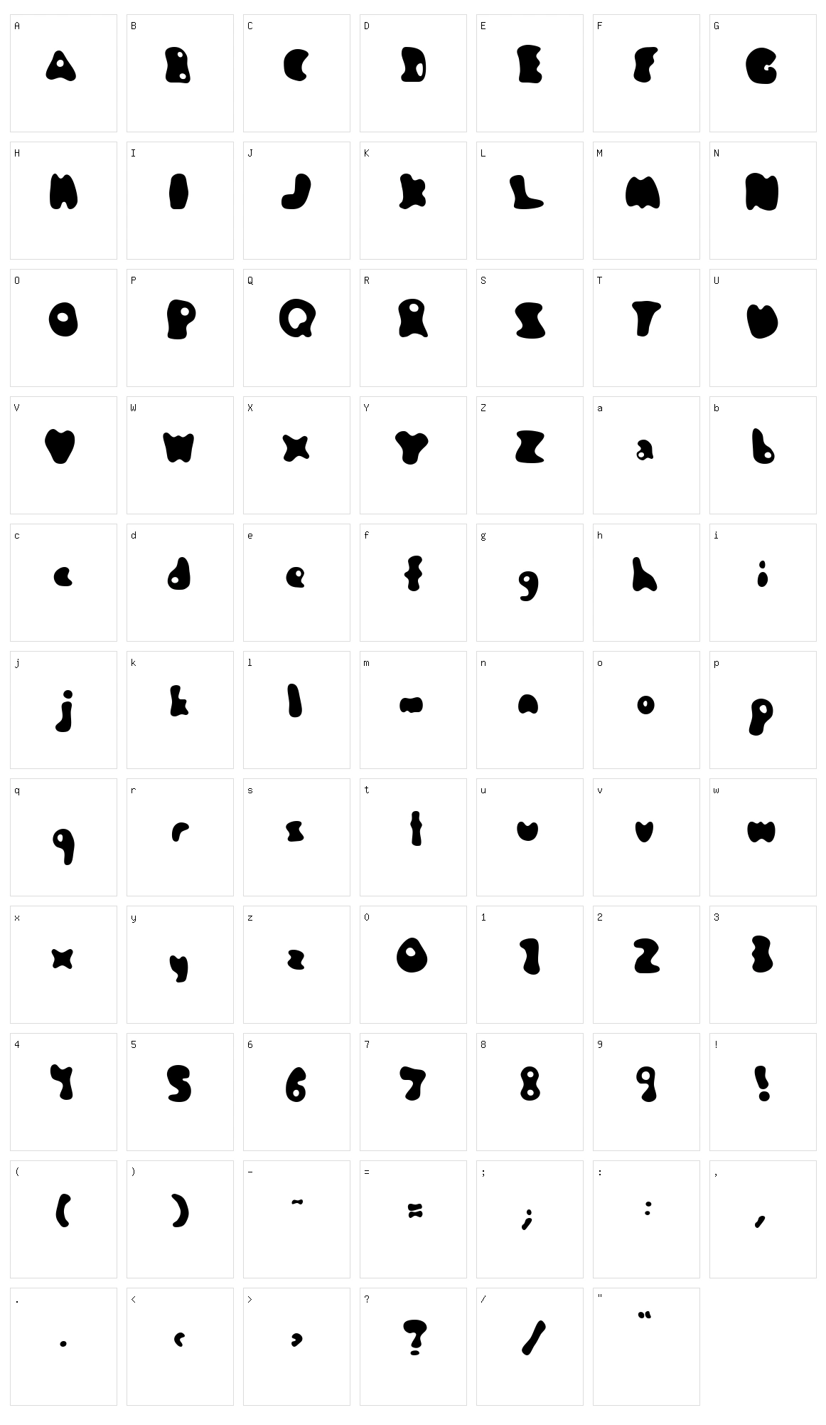 Jambotango Character Set