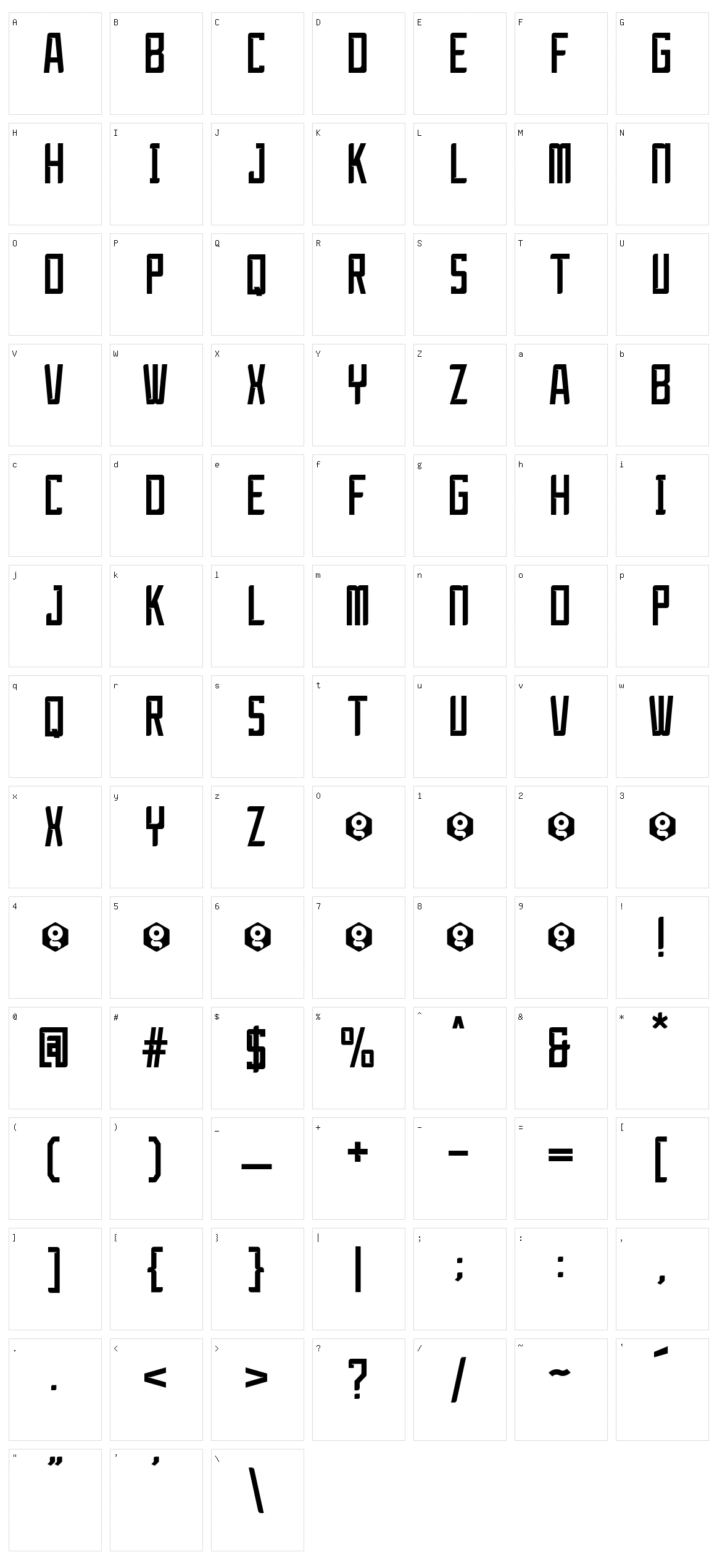 Jerrysport Character Set