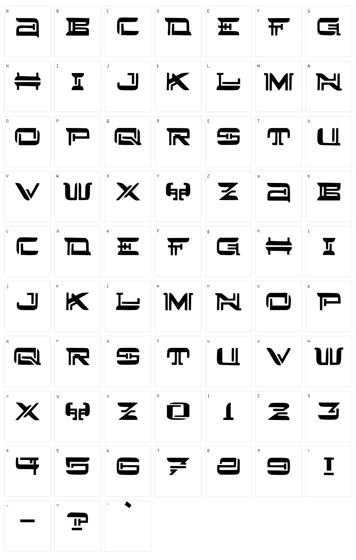 JMH Lee West Character Set