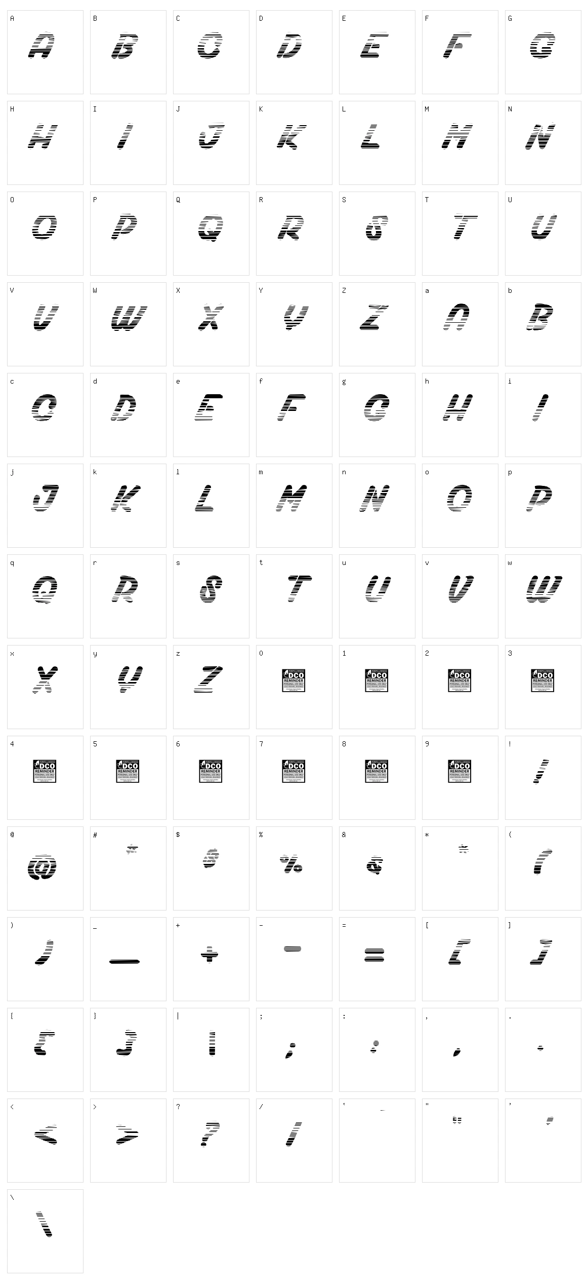 Jockable Character Set