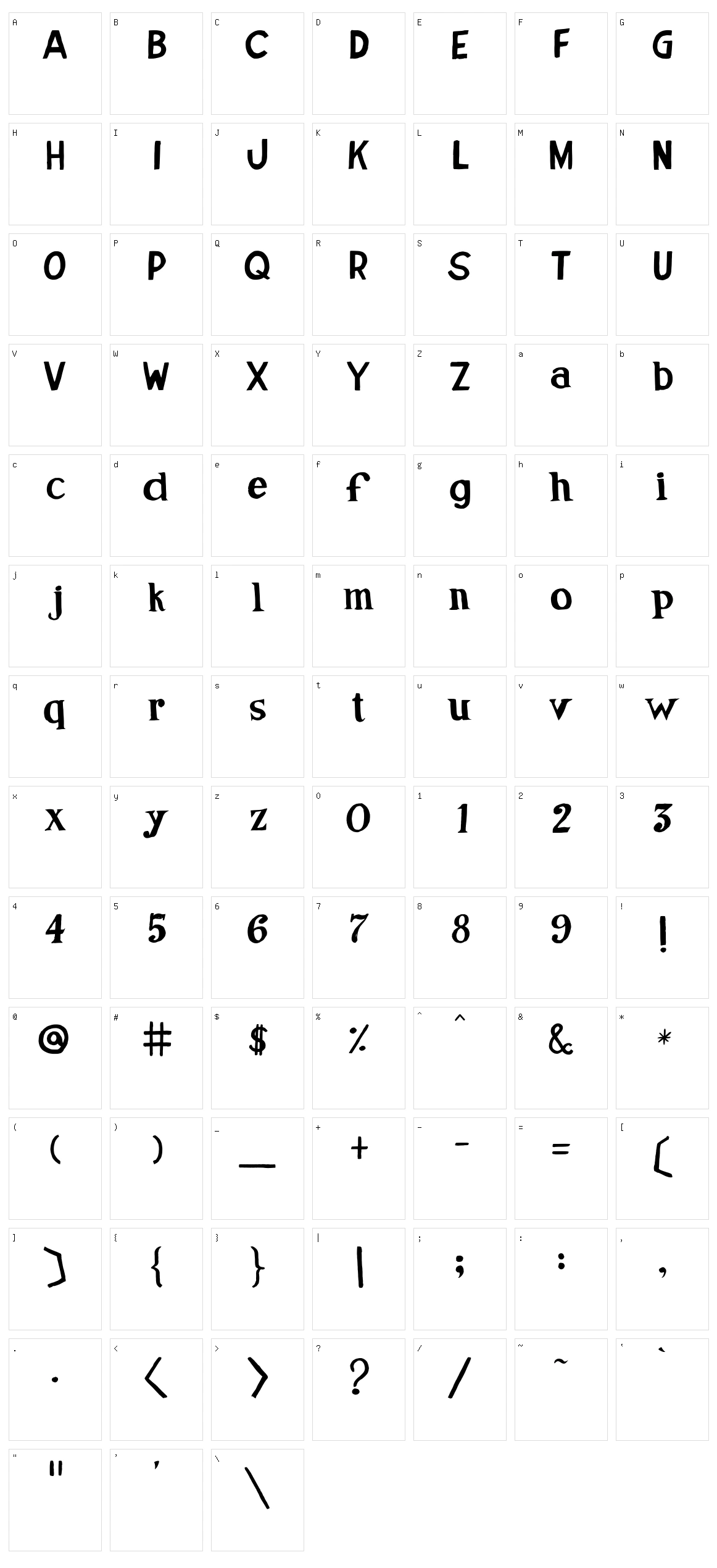 Jose de Oliveira Character Set