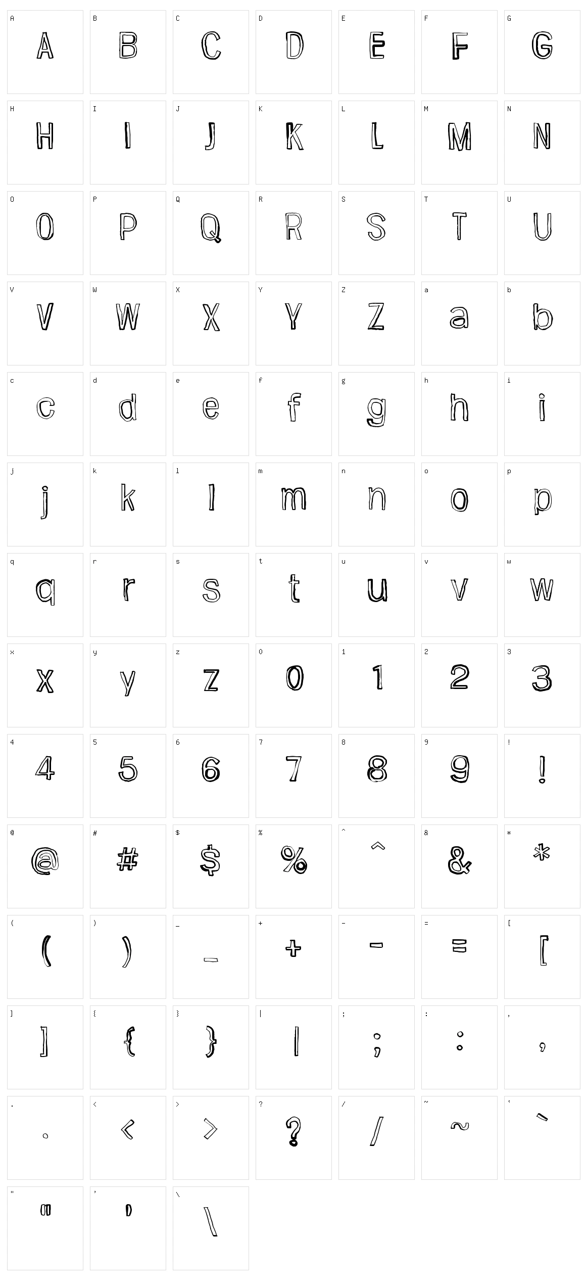Jugglingoose Character Set