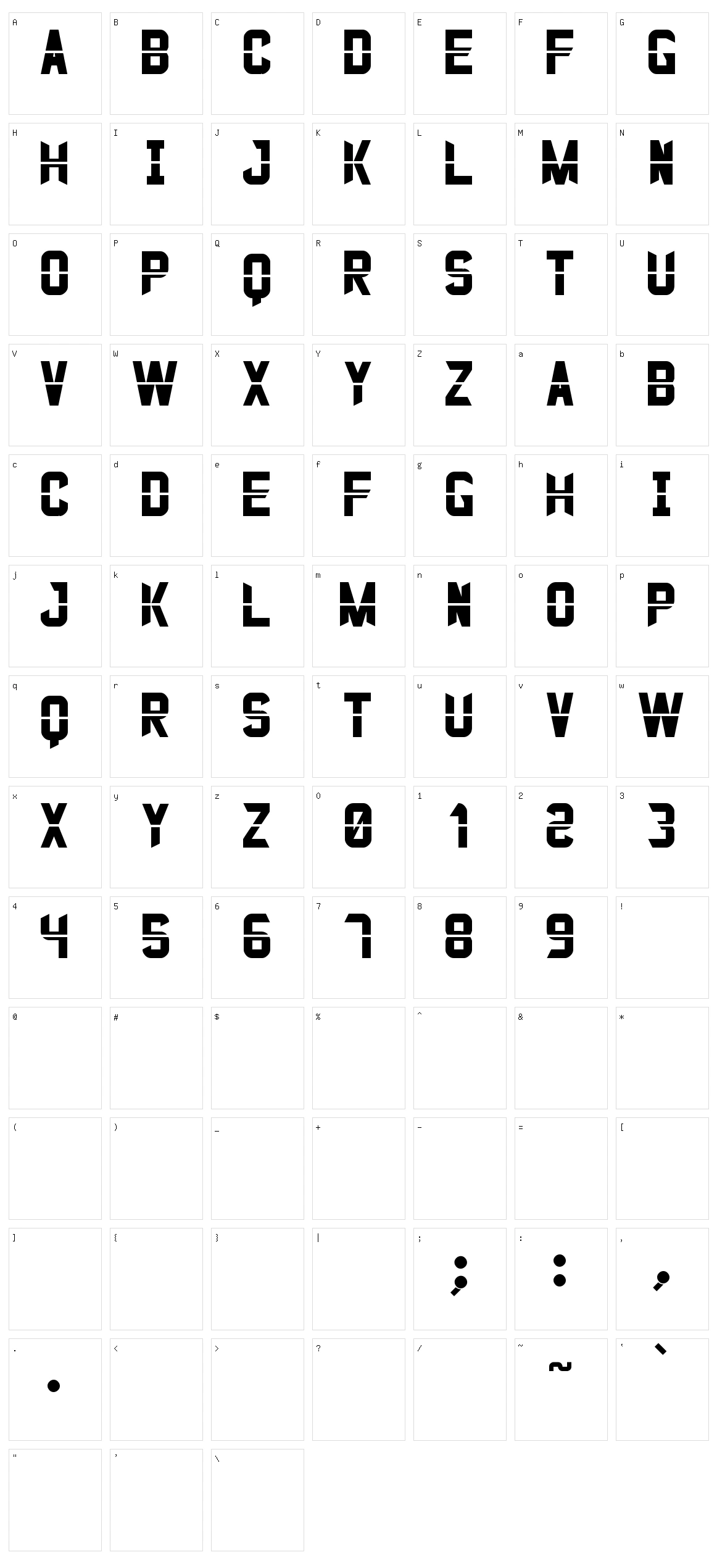 Justo St Character Set