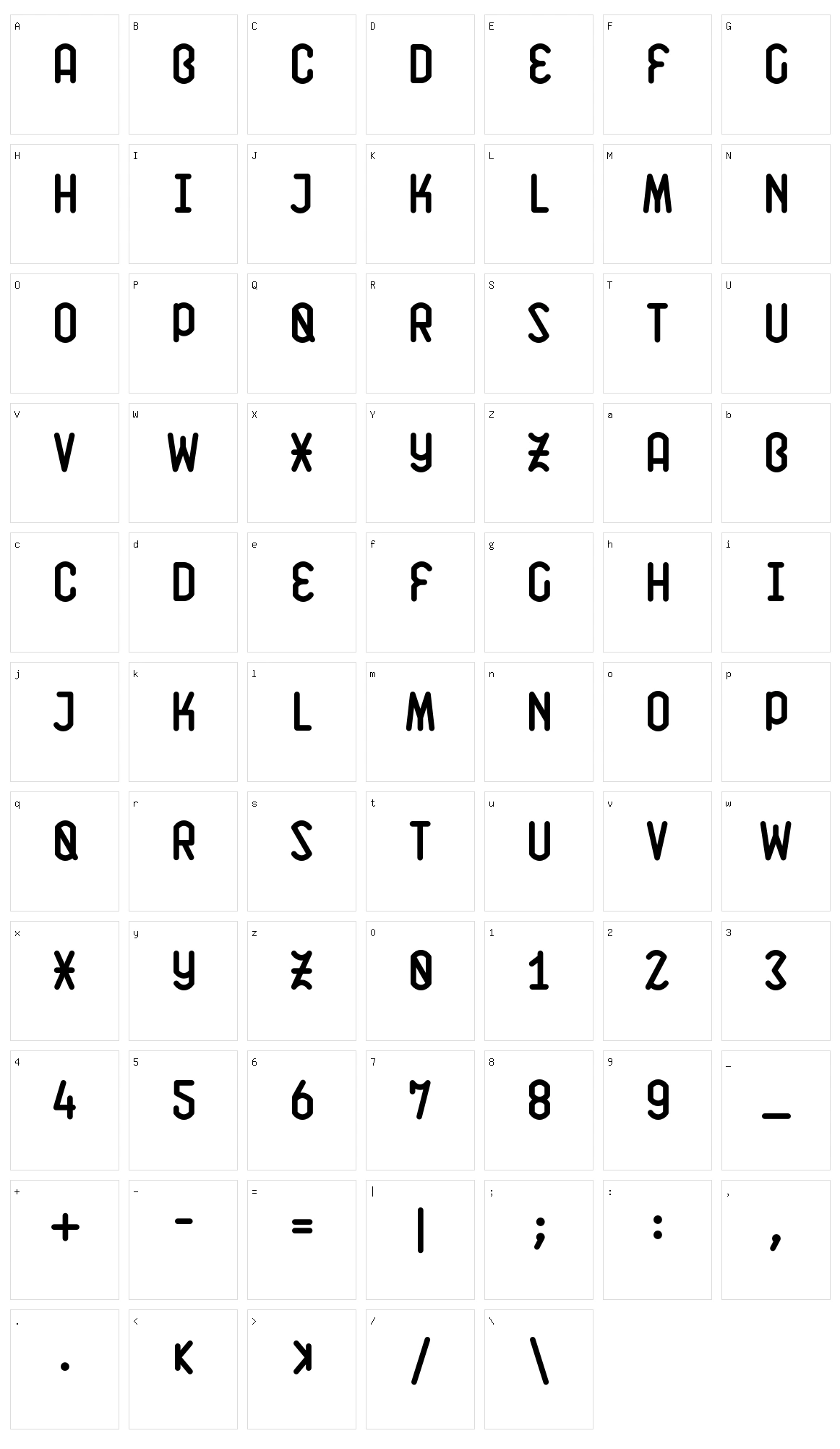 K141 Character Set