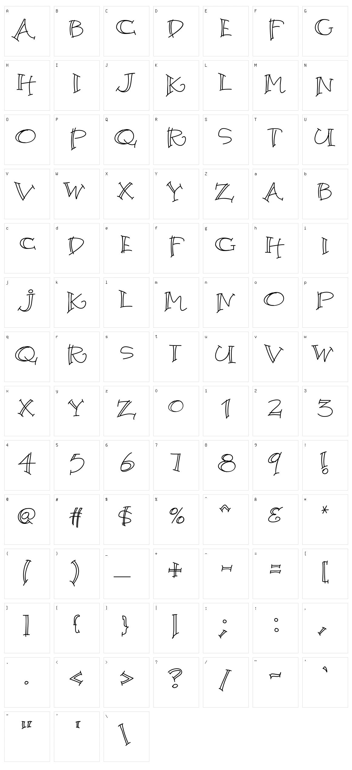 K26 Argento Character Set